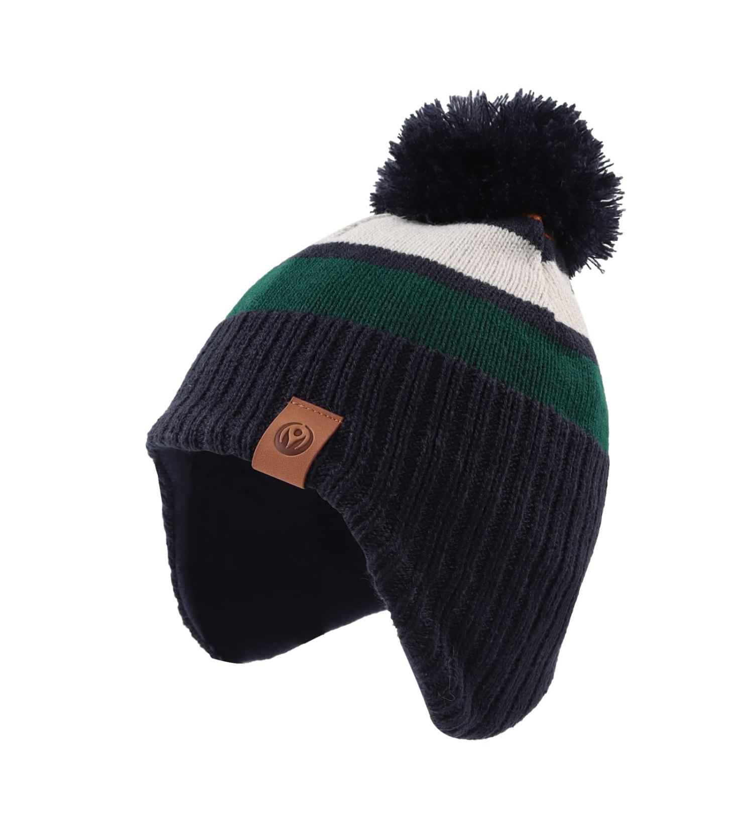 XIAOHAWANG Striped Baby Beanie Knitted Hat 9-24 Months - Green - Buy Online on GoSupps.com