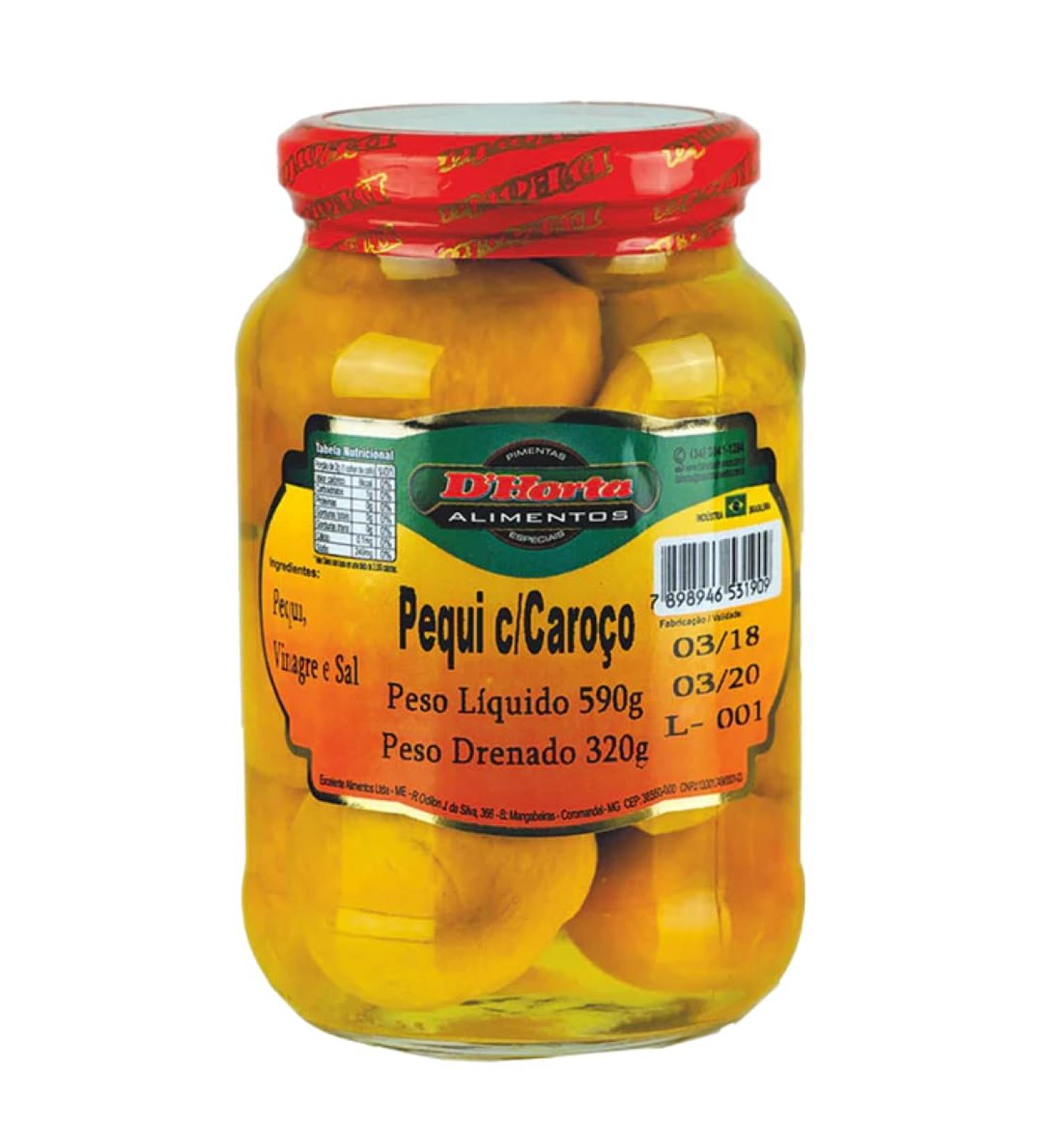Pequi fruit with core, glass 590 g (drained weight 320 g) - Pequi com Caroço D ´HORTA 590 g