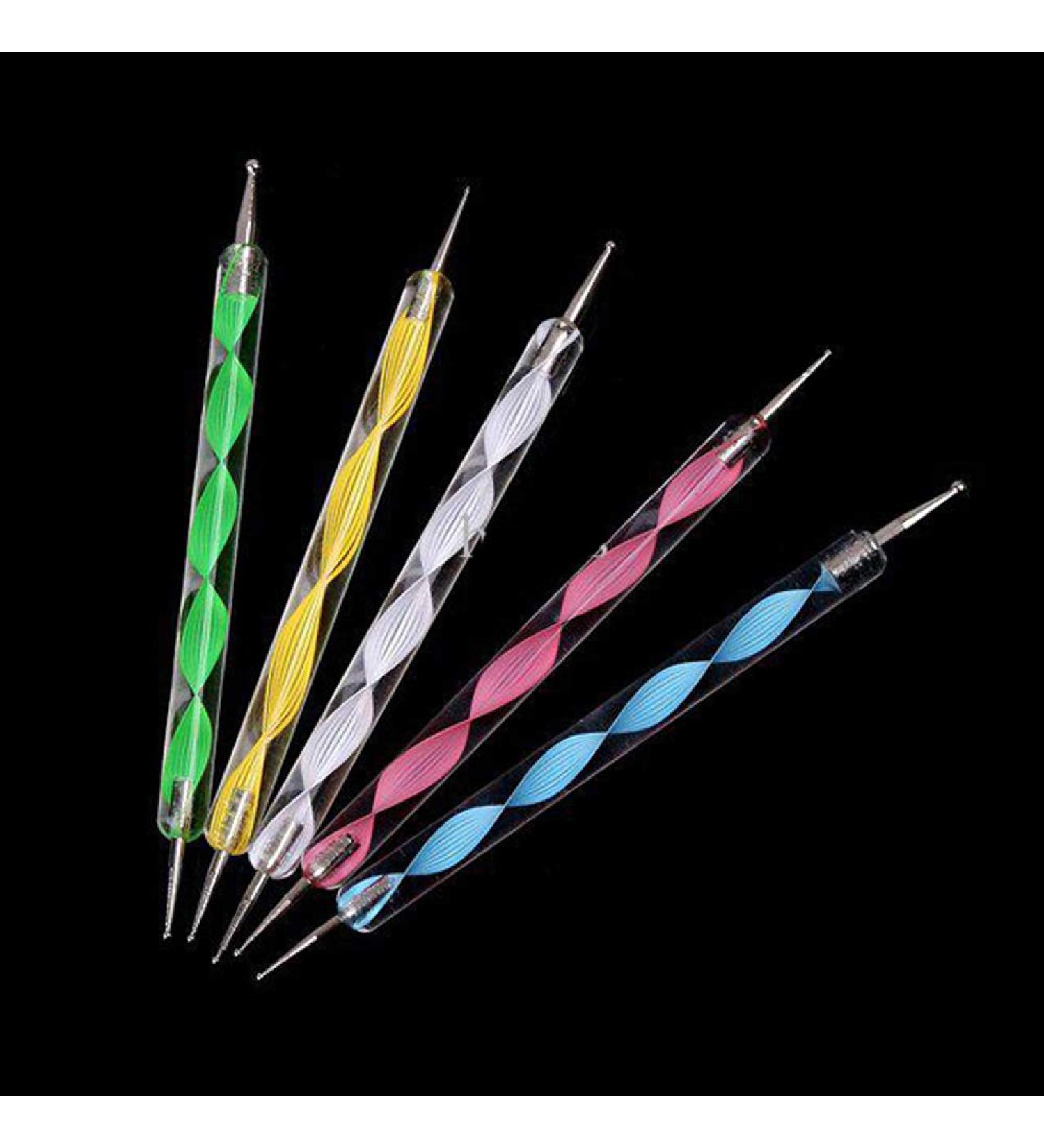 10Pcs Nail Gel Plastic Fake Fingers Model Acrylic Powder 3D Nail Tips Nail Glitter Crystal Powder Manicure Tools Acrylic Powder (5Pcs Nail Dotting Pen Kit) - Buy Online on GoSupps.com