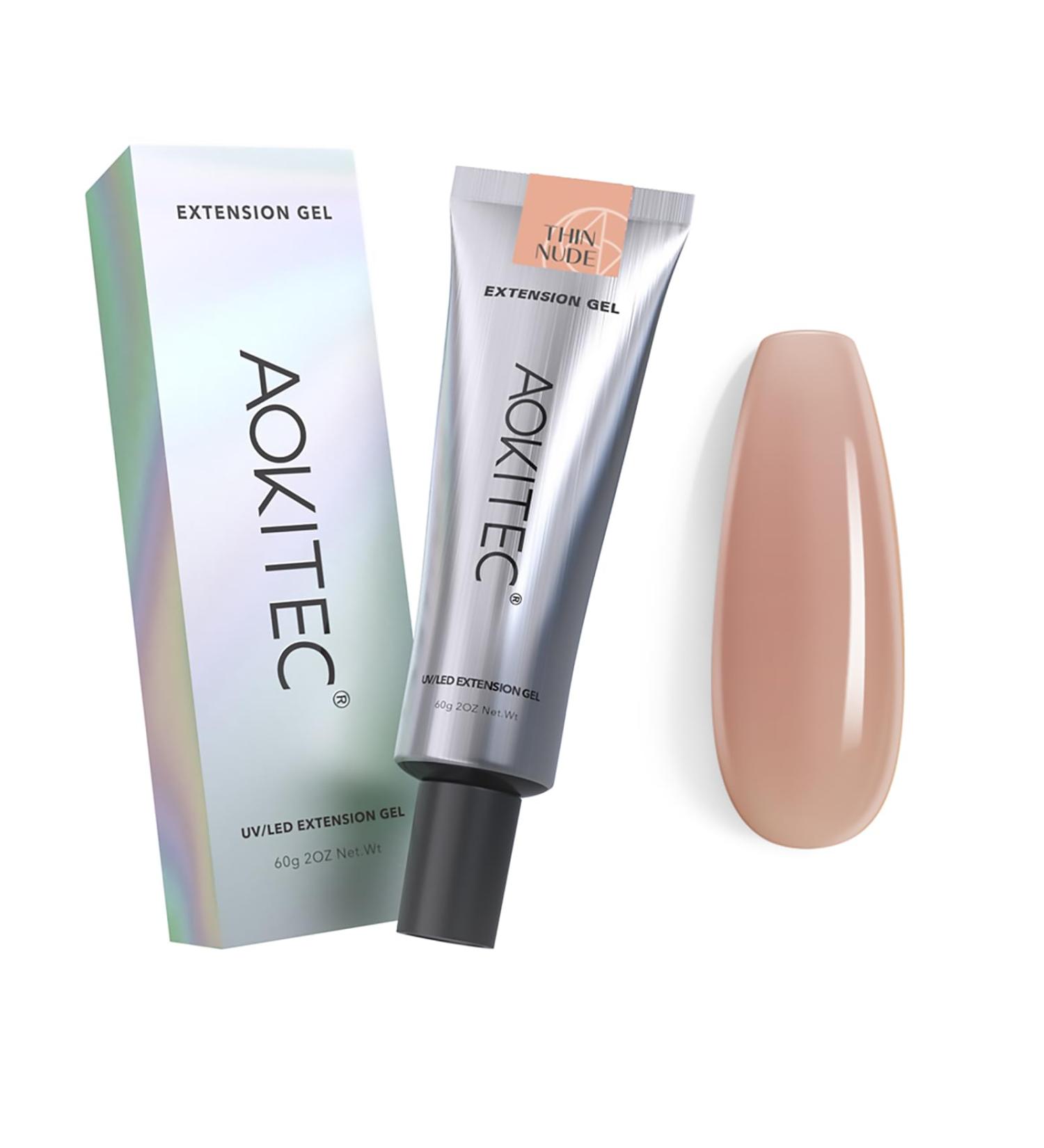 Aokitec 60ml Nail Extension Gel - UV Polish for Salon DIY | Thin Naked Acrylic False Nail Assembly Gel - Buy Online on GoSupps.com