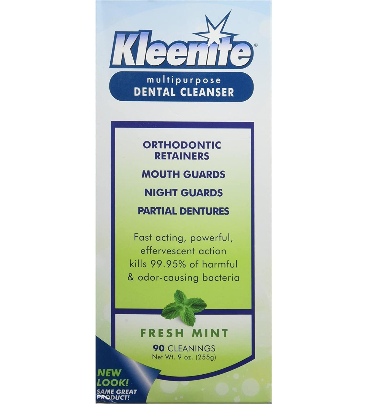 Kleenite Dental Cleanser Fresh Mint 9 oz - Keep Your Dentures Clean and Fresh - Buy Online on GoSupps.com