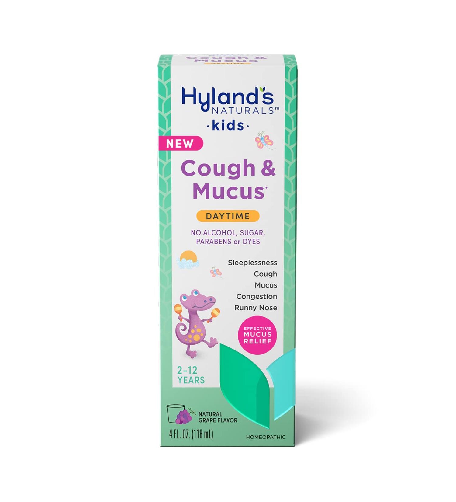 Hyland's Naturals Kids Cough & Mucus Daytime - Grape Flavor, Ages 2-12, 4oz - Buy Online on GoSupps.com