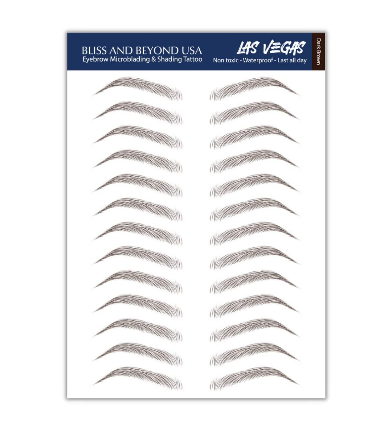 Bliss and Beyond USA Waterproof Eyebrow Tattoo Stickers - Dark Brown | Real Hair Stroke Look, Hair Replacement Solution for Hair Loss - Buy Online on GoSupps.com