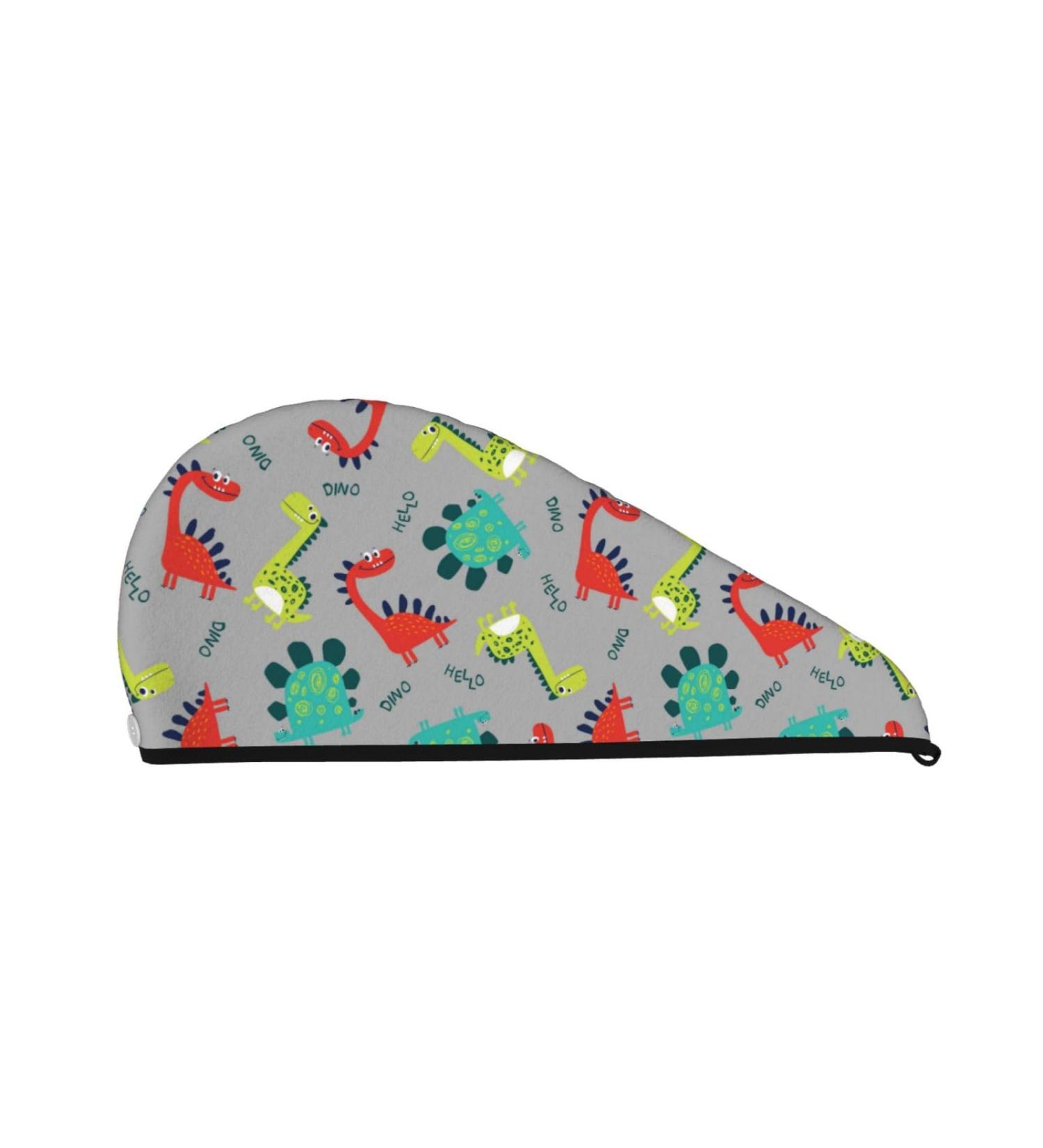 Buy Cute Dinosaur Hair Towel Wrap | Quick Drying Hair Drying Turban with Button - Buy Online on GoSupps.com