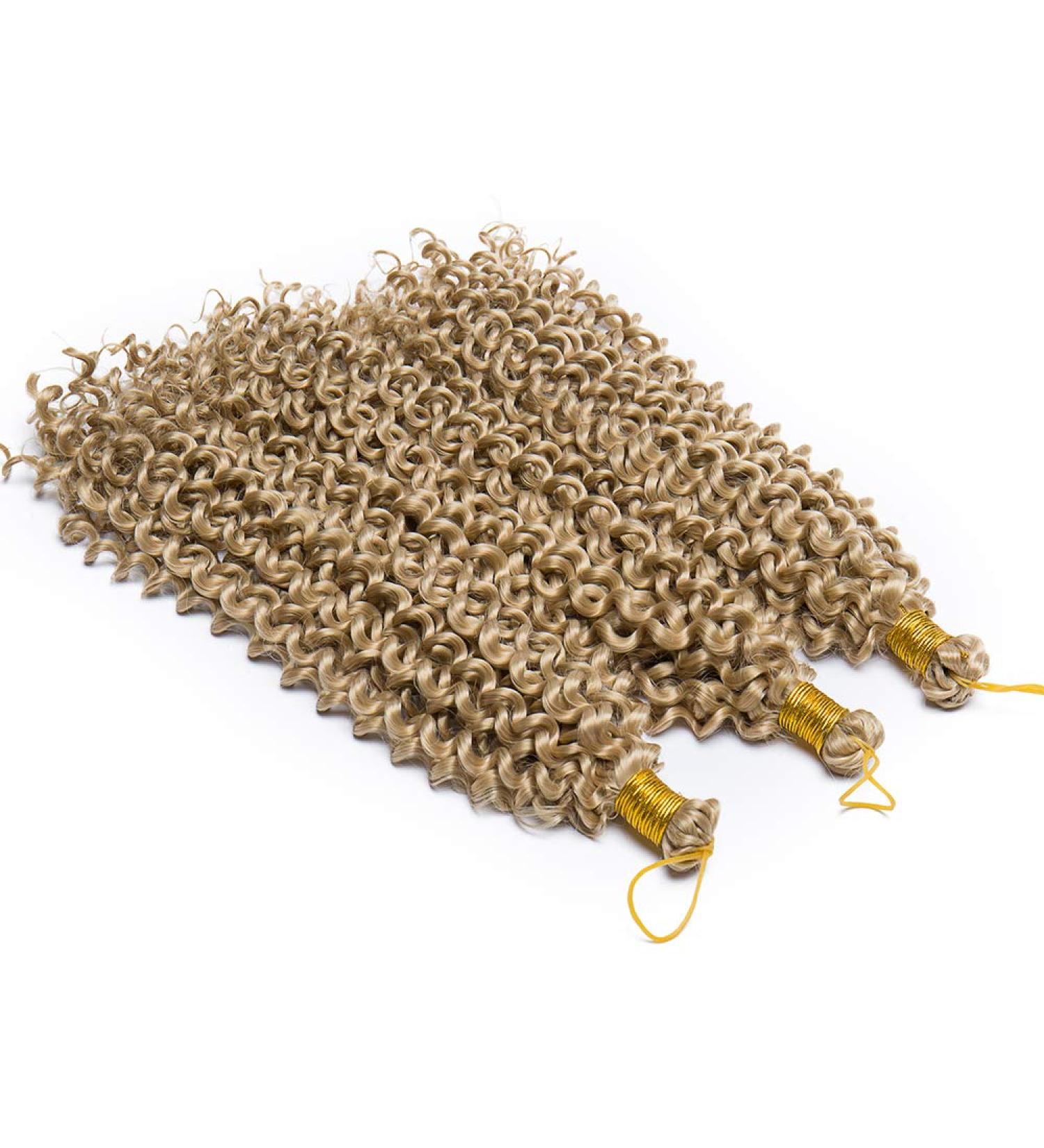 14 Inch Crochet Braids Water Wave Hairpieces Synthetic Wavy 100g Ombre Braiding Hair Weave Crochet Hair Extensions For Women - Ash Blonde - Buy Online on GoSupps.com
