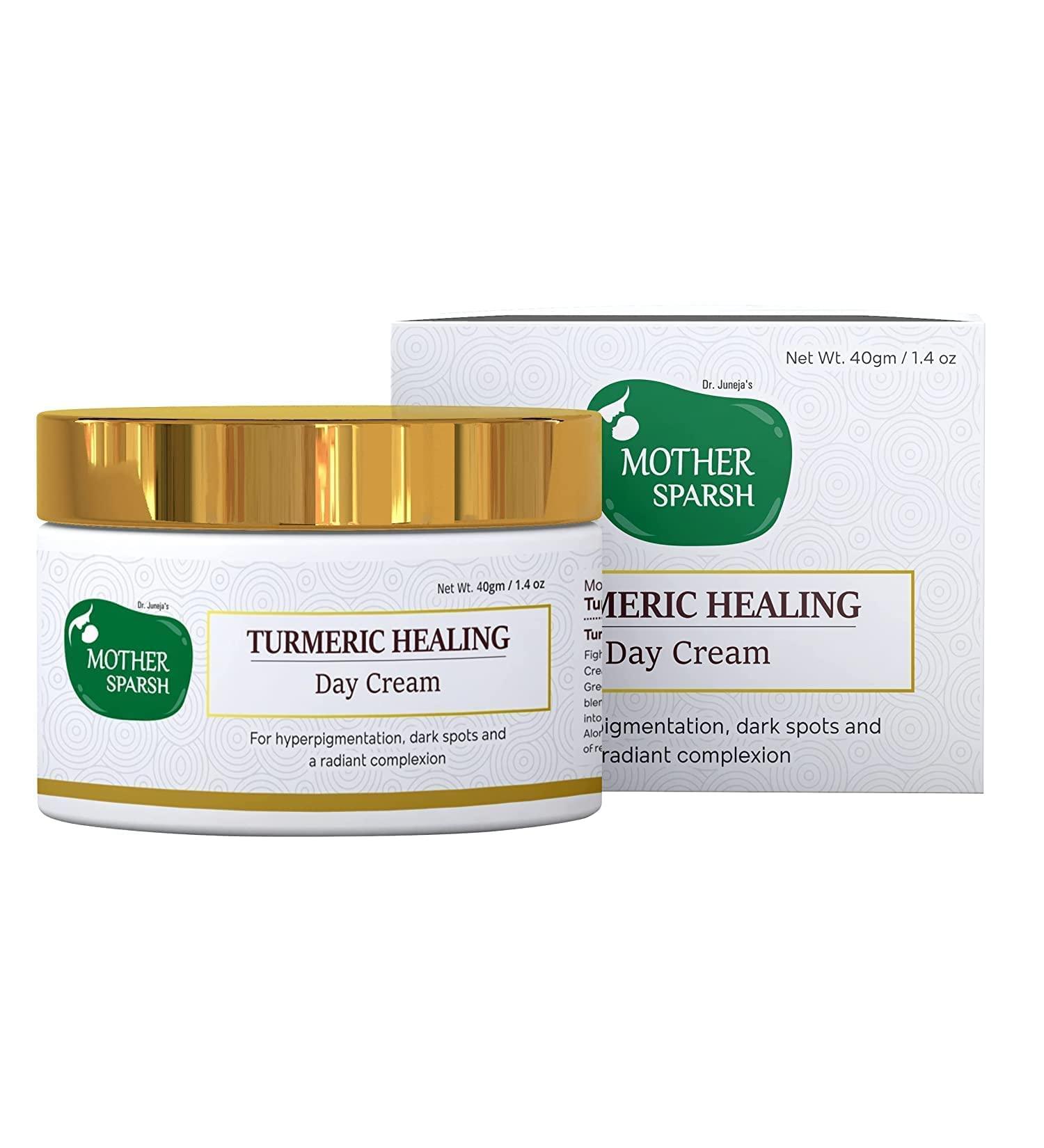 QURA QURA Mother Sparsh Turmeric Healing Day Cream | Reduces Dark Spots and Hyperpigmentation | Restores Natural Radiance with Turmeric and Gotu Kola Extract 40 g