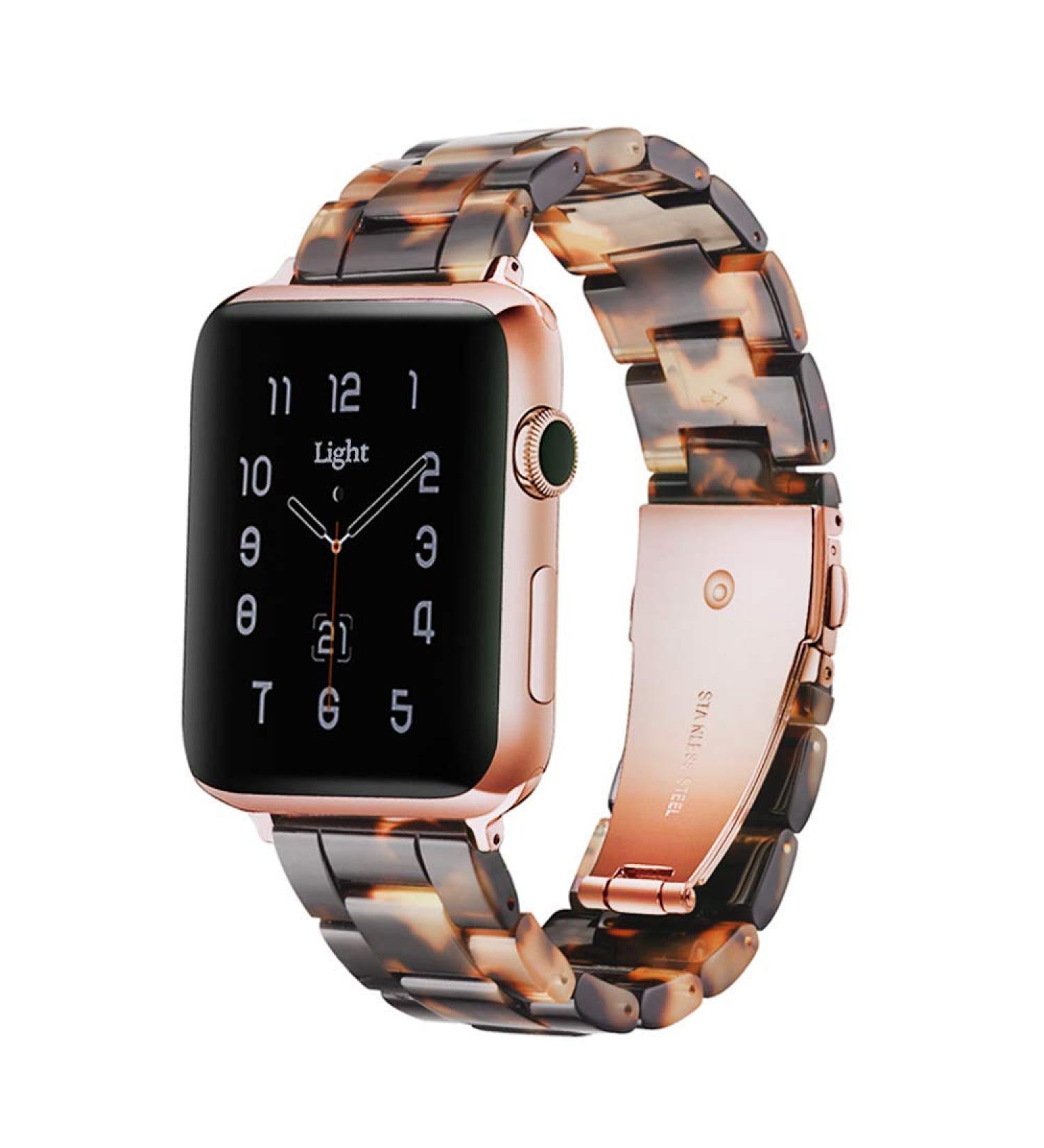 Art Tortoise Shell Resin Apple Watch Band - Compatible with Apple Watch Series 8/7/SE/6/5/4/3/2/1, 38mm/40mm/41mm - Buy Online on GoSupps.com