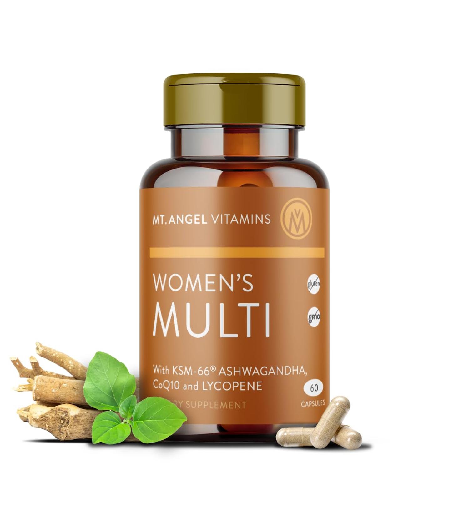 Mt. Angel Vitamins - Daily Womens Multivitamin - Adult Formula with Iron Calcium KSM-66 Ashwaganda and a Potent Proprietary Herbal Blend of The Best Womens Vitamins - 60 Count Capsules - Buy Online on GoSupps.com