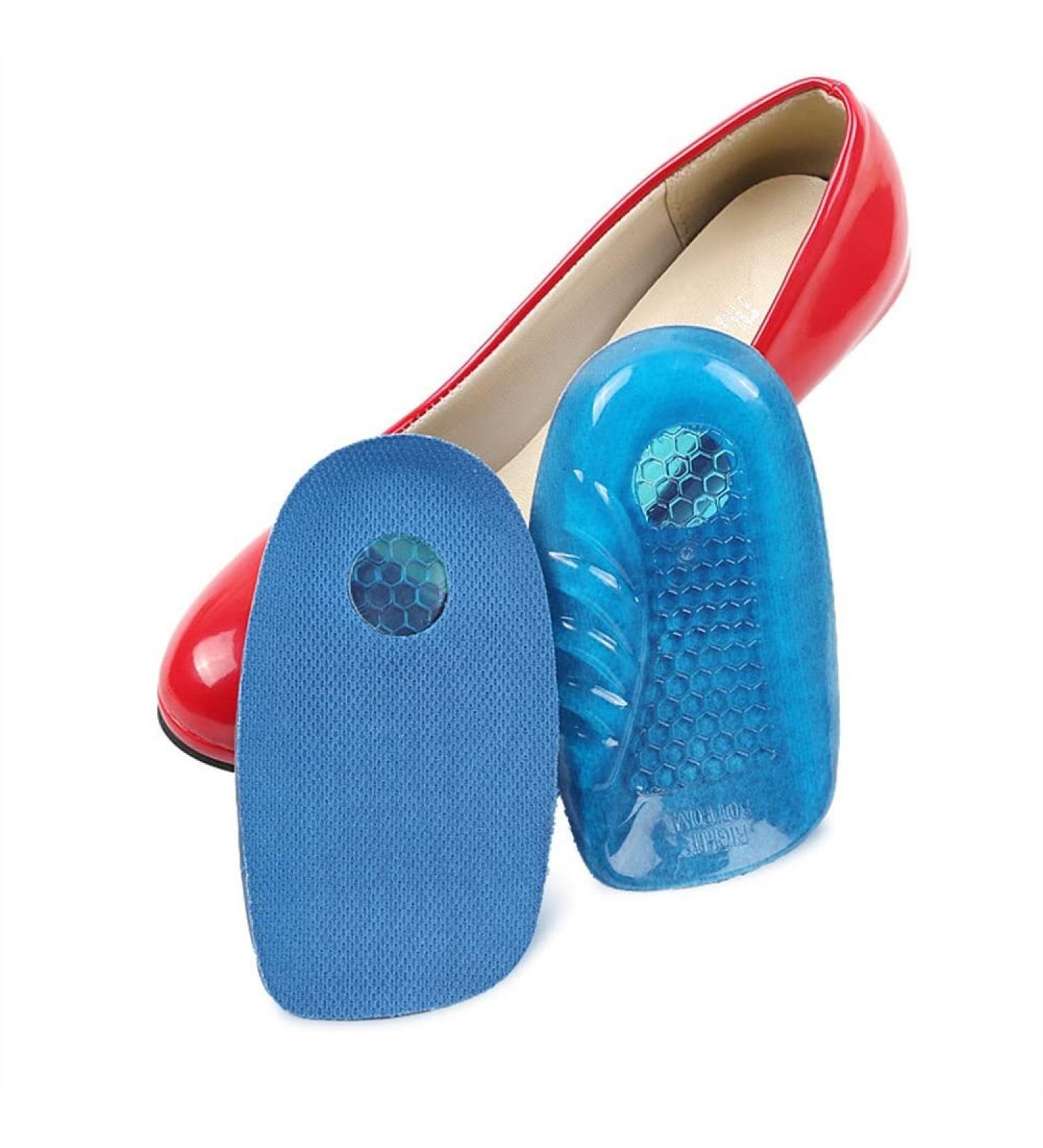 Silicone Heel Inserts for Women - Shock Absorption Cups for Plantar Fasciitis & Pain Relief - Comfort Sports Cushion (Medium Blue - Buy Online on GoSupps.com