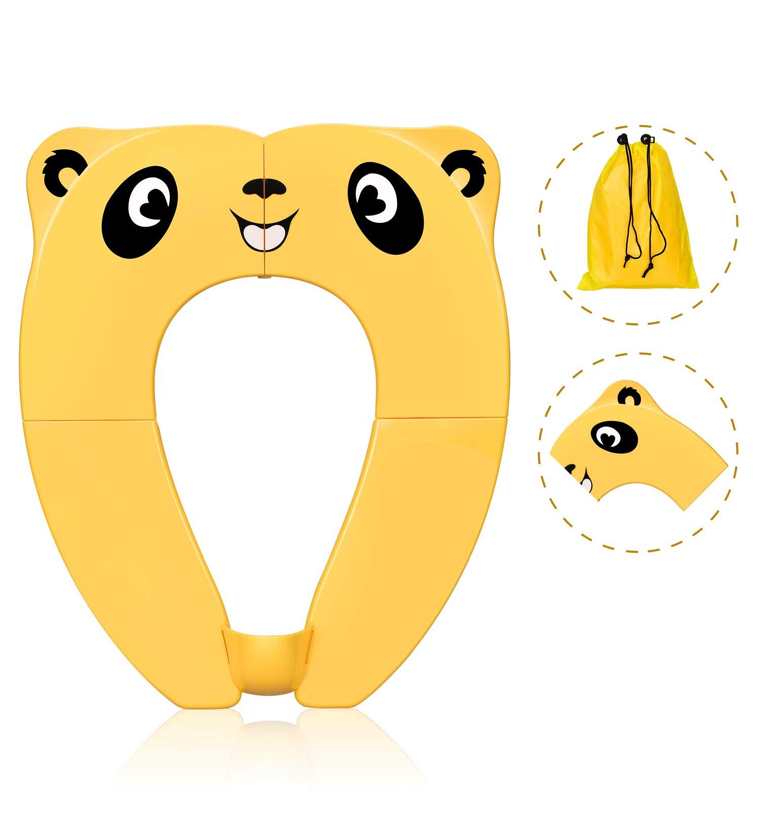 Kids Travel Potty Seat Cover - Non-Slip Foldable Toilet Pad with Carry Bag & Splash Guard - Buy Online on GoSupps.com