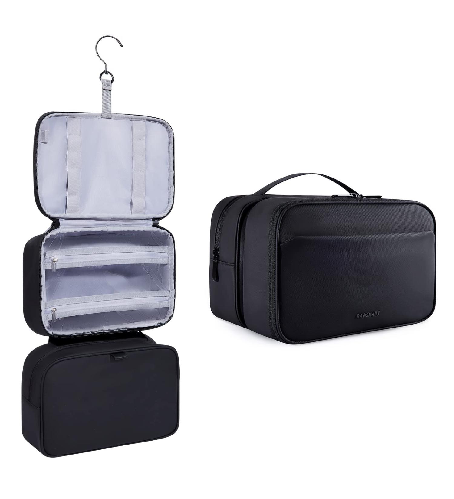 BAGSMART Men's Hanging Travel Toiletry Organizer Large Dopp Kit - Water Resistant Shaving Bag for Toiletries - Black - Buy Online on GoSupps.com