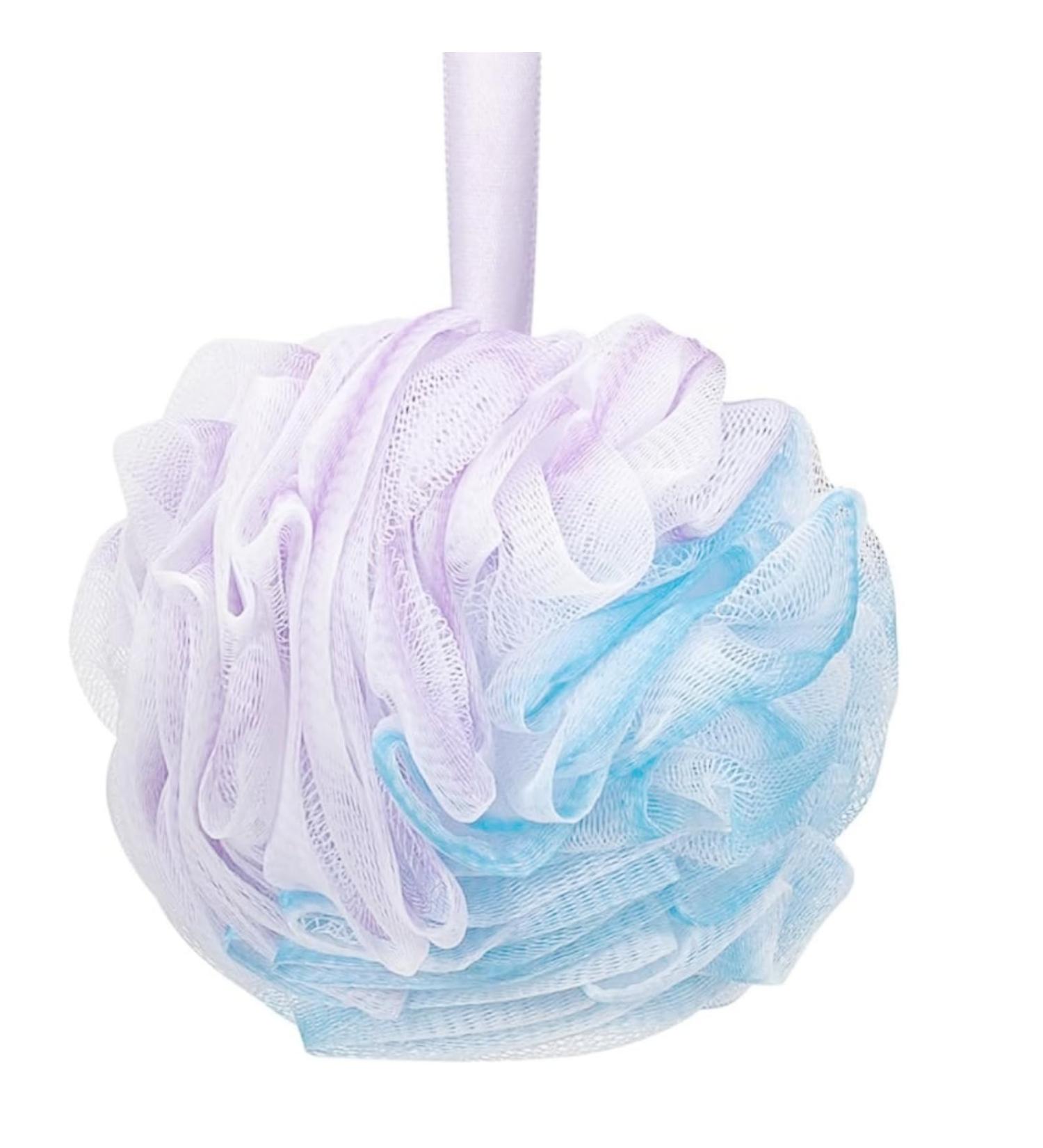Exfoliating Bath Shower Loofah Sponge - 60g Mesh Pouf Body Scrubber for Smooth Skin - Buy Online on GoSupps.com