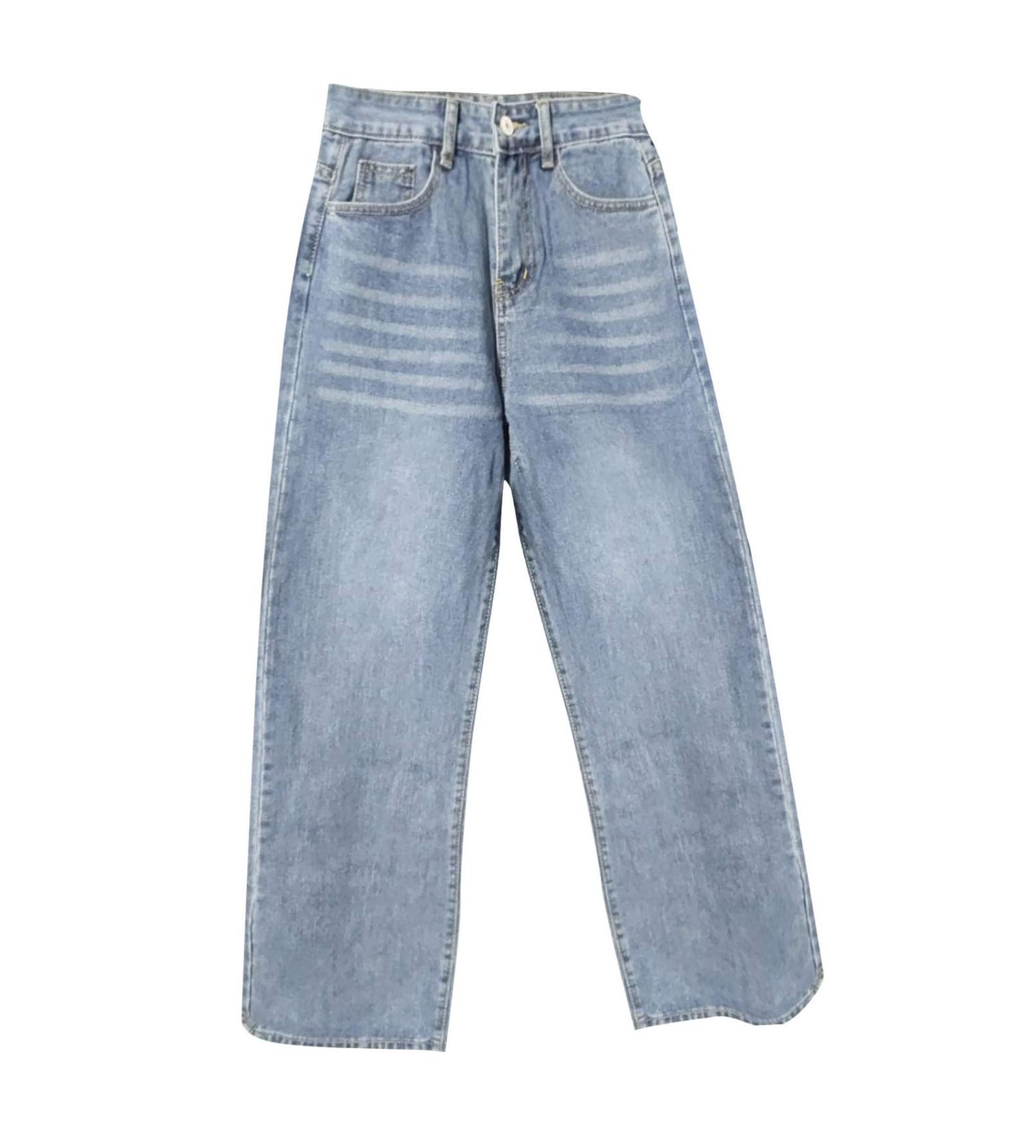 Shop Lady High Waist Stretch Vintage Pants - Ripped Slim Jeans with Pockets | Casual Fashion for All Sizes - Buy Online on GoSupps.com