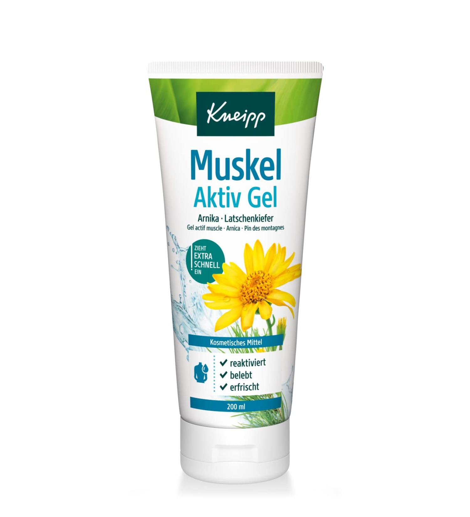 Kneipp Muscle Active Gel with Arnica & Mountain Pine - 200ml for Pain Relief & Recovery | International Shipping Available - Buy Online on GoSupps.com
