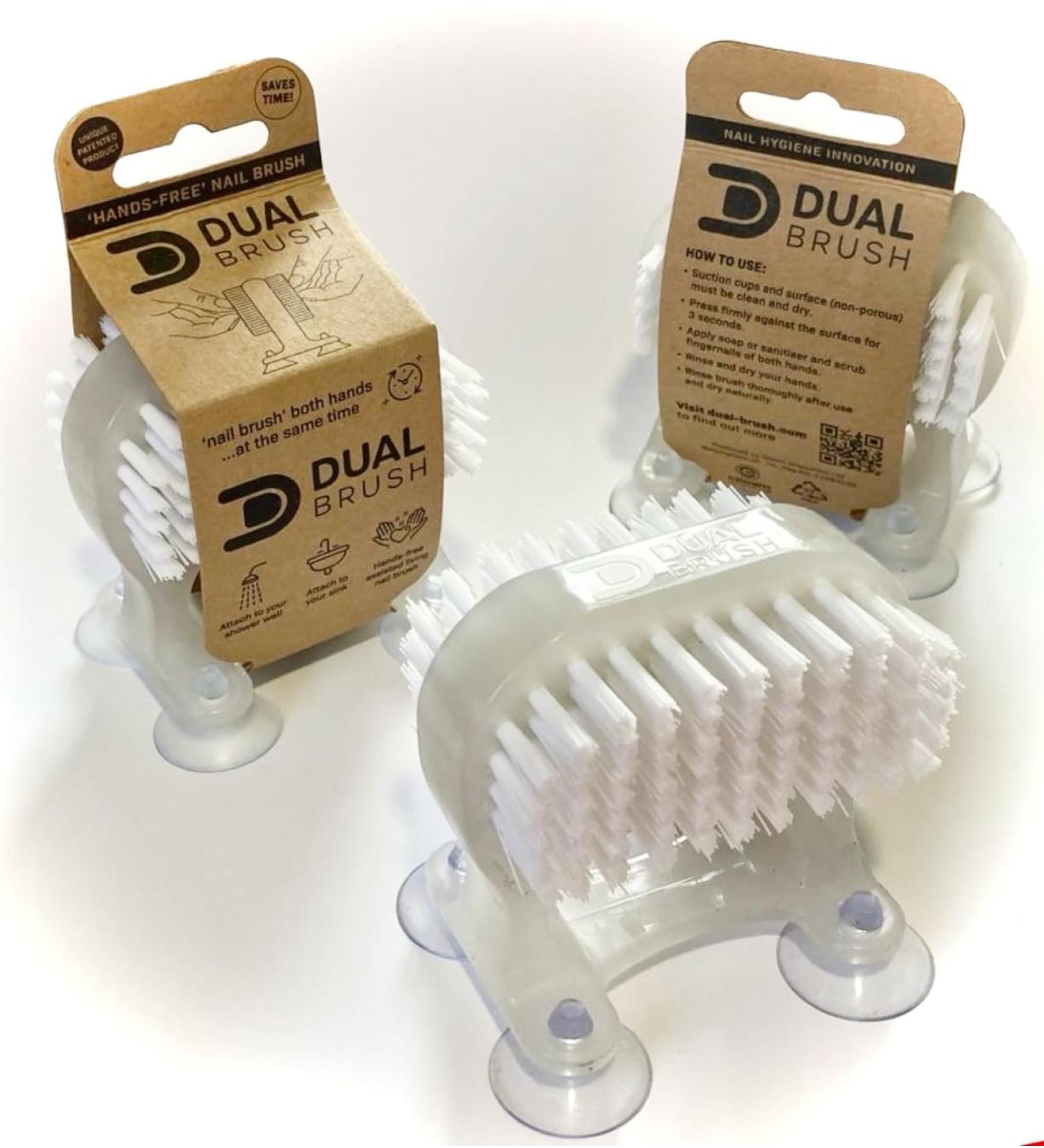 Dual Brush Nail Cleaning Tool with Suction Cup Design - Save Time and Effort with Convenient Hands-Free Nail Cleaning - Buy Online on GoSupps.com