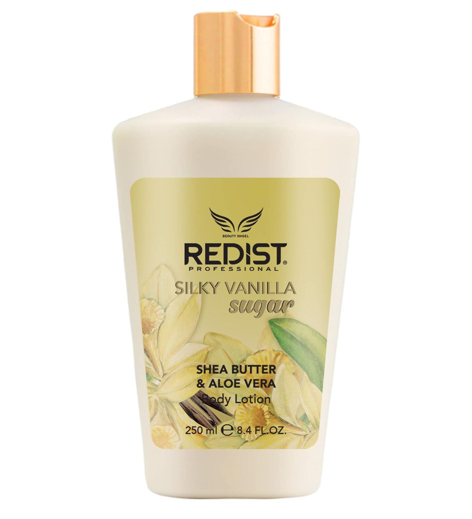 Redist Body Lotion 250ml | Shea Butter & Aloe Vera | Moisturizing Body Cream for All Skin Types | Silky Vanilla Sugar | International Shipping Available - Buy Online on GoSupps.com