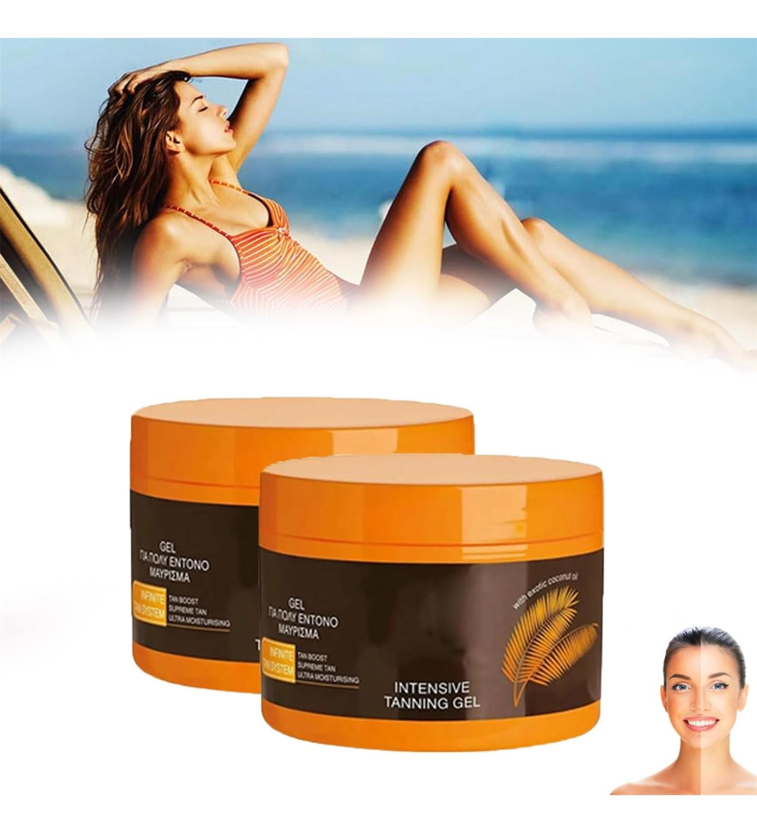 Luxury Intensive Tanning Gel Extreme Dark Intensive Tanning Luxe Gel Intensive Tanning Luxe Gel Tanning Oil for Beach Travel Size Natural Tanning Accelerator Cream for Outdoor Sun (2Pcs) - Buy Online on GoSupps.com