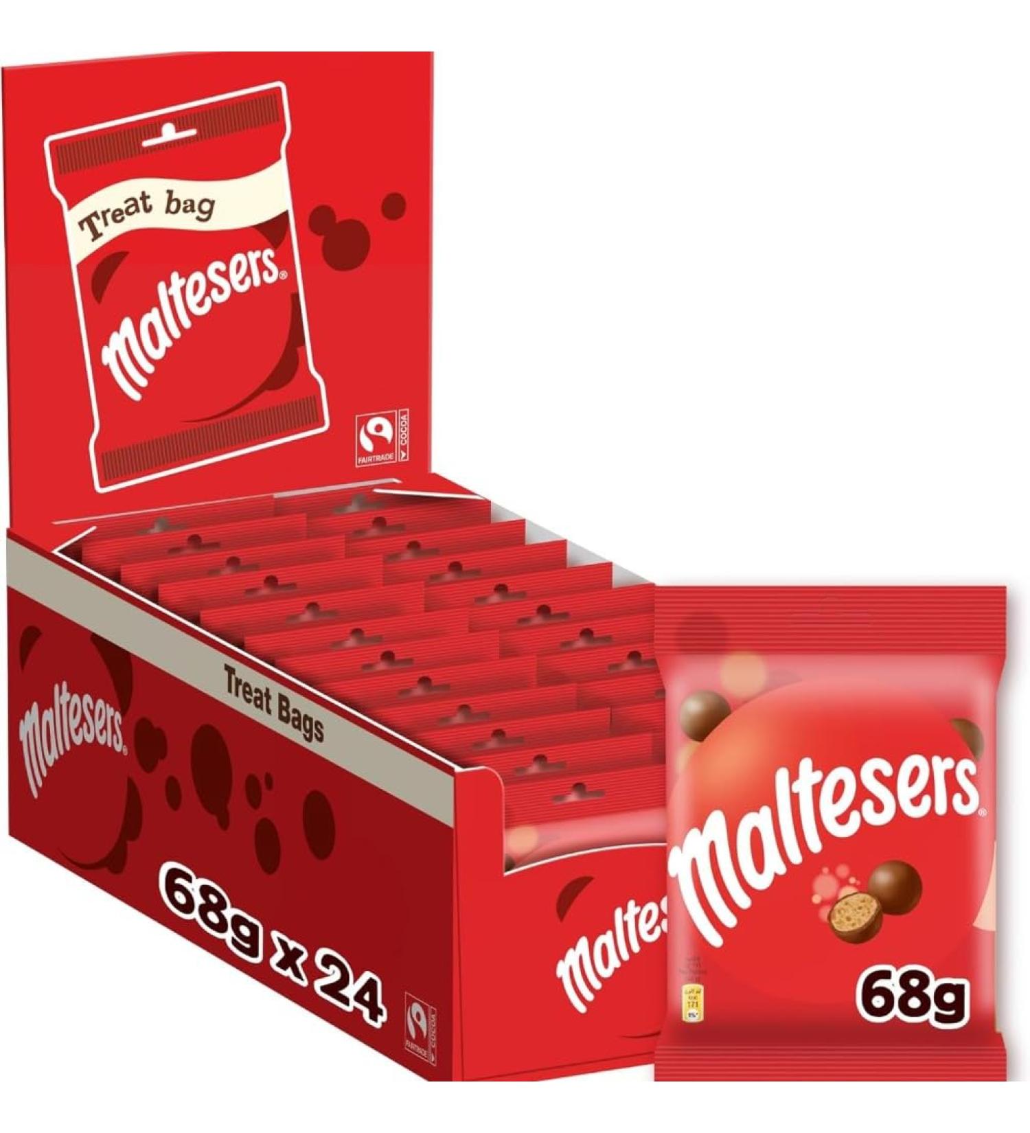 MALTESERS - Grand Format de Bonbons Chocolat au Lait C ur Croquant - 24 sachets de 68g - Buy Online on GoSupps.com