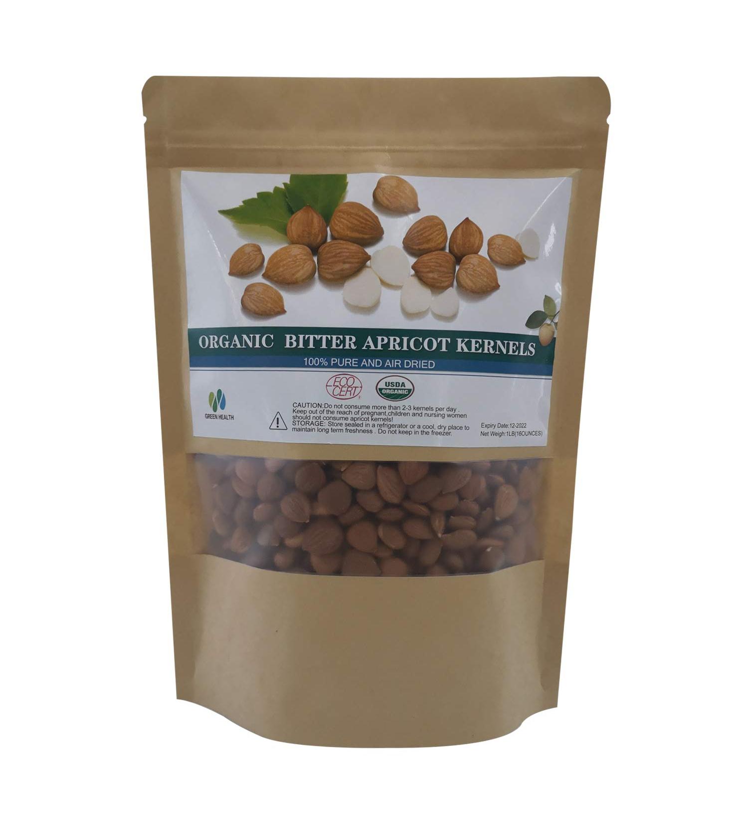 Organic Raw Bitter Apricot Kernels 16oz - USDA Certified, 1LB Bitter Apricot Seeds - Buy Online on GoSupps.com