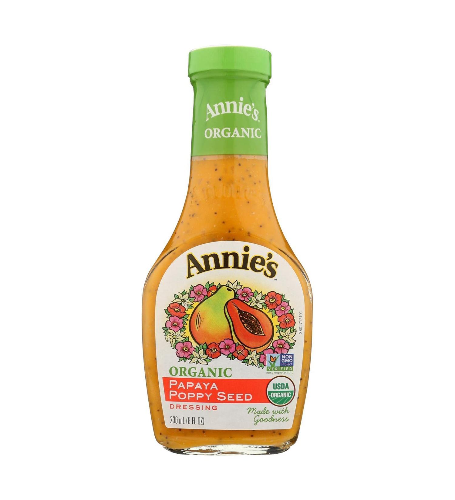 Annie's Naturals Organic Papaya Poppy Seed Dressing - 8 oz (Pack of 6) | Delicious & Healthy - Buy Online on GoSupps.com