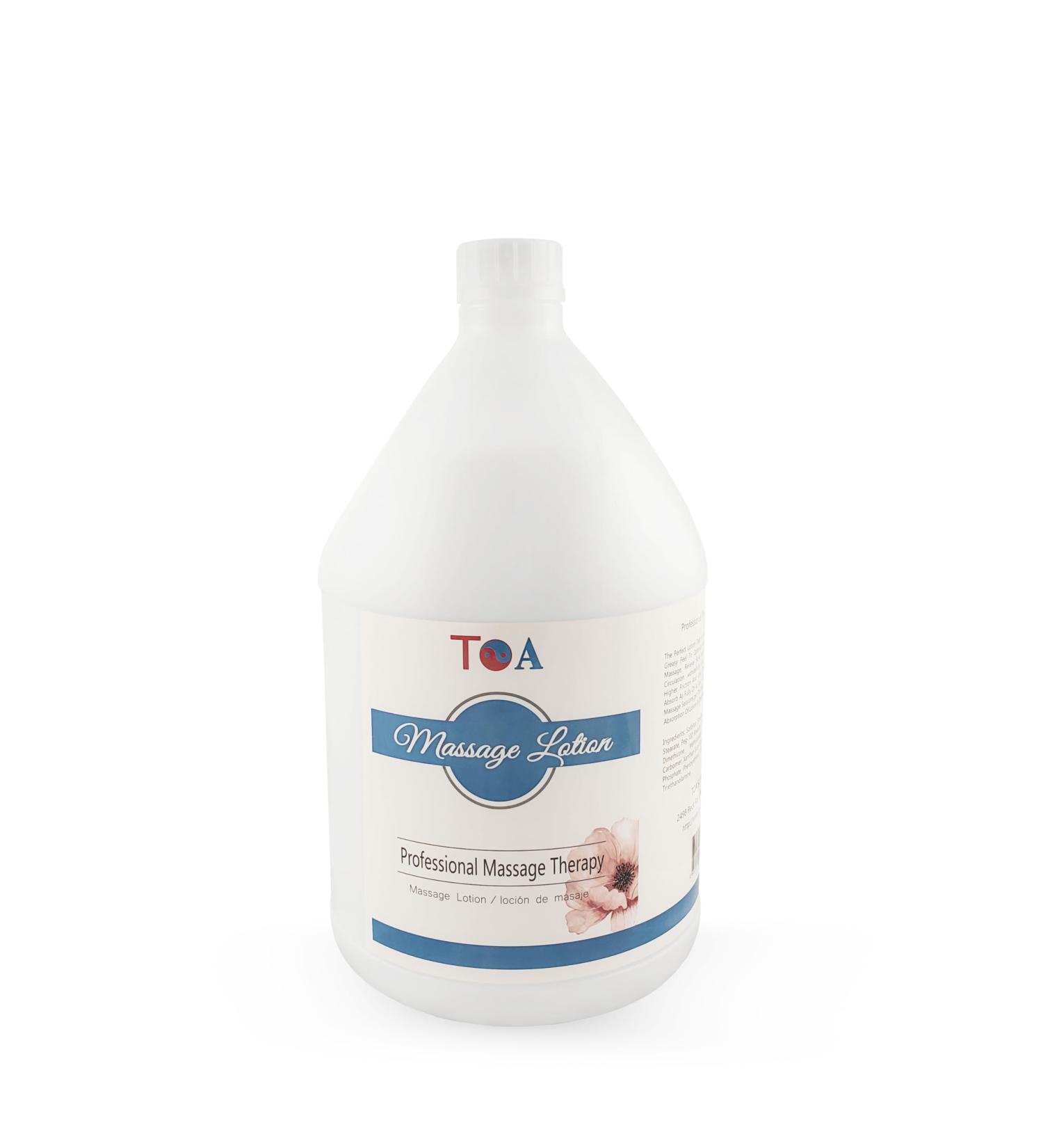 TOA Deluxe Massage Lotion with Pump Vitamin Rich Massage Lotion for Massage Therapy with Natural Ingredients to Moisturize Hydrate and Smooth Rough Skin for All Skin Types (1 Gallon)