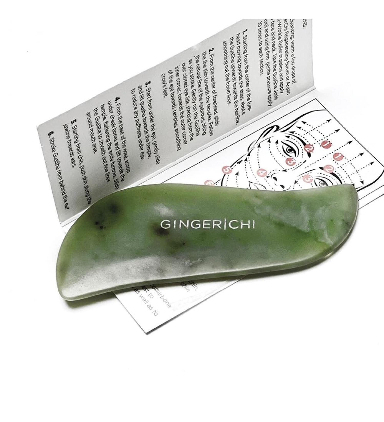 Jade Gua Sha Tool - 100% Natural Facial & Body Care | Anti-Aging Reduce Puffiness Lift & Tighten Skin - Buy Online on GoSupps.com
