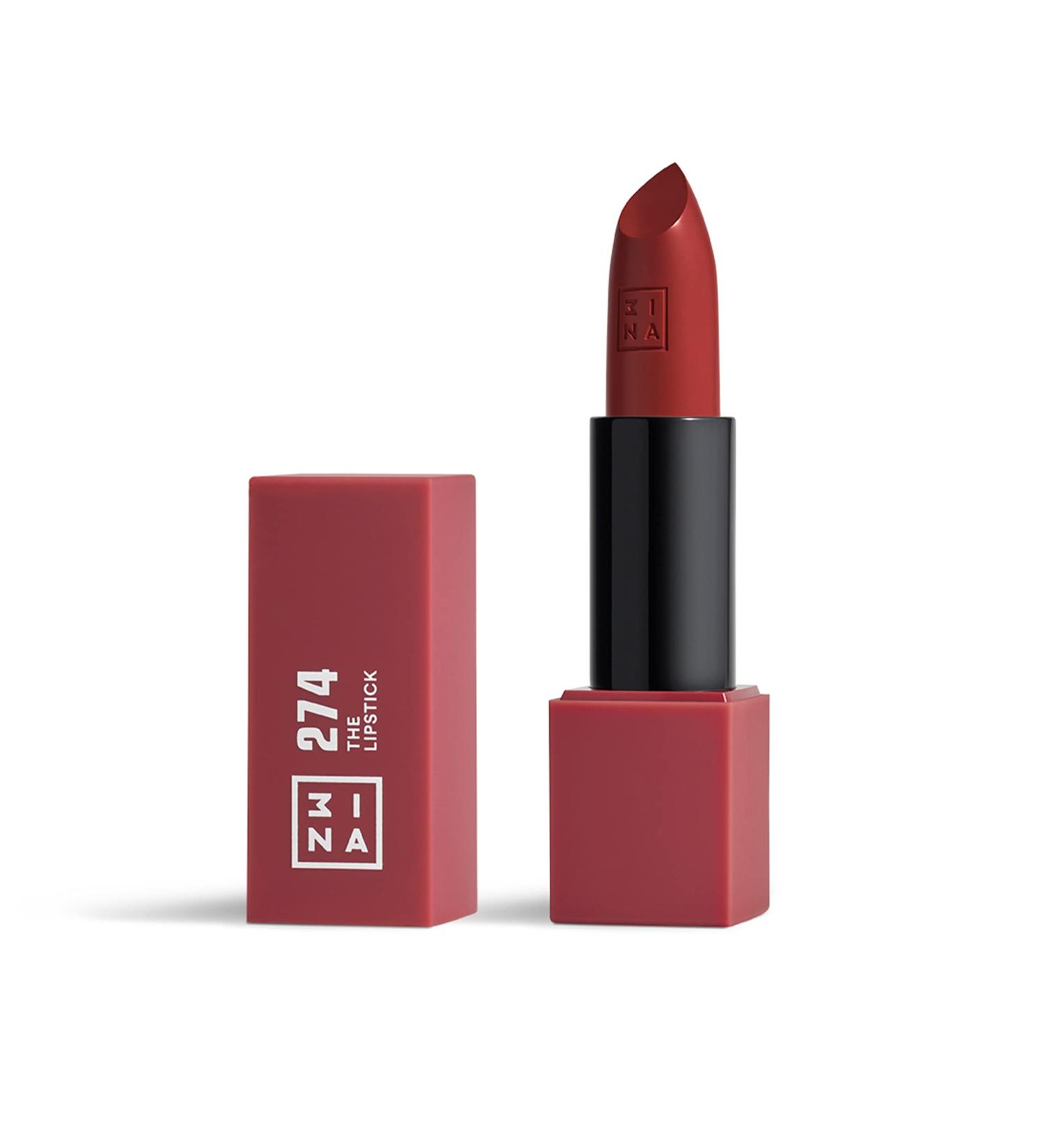 3INA MAKEUP Burgundy Lipstick - Long Lasting Matte Lip Colour with Vitamin E & Shea Butter - Vegan & Cruelty Free - Buy Online on GoSupps.com
