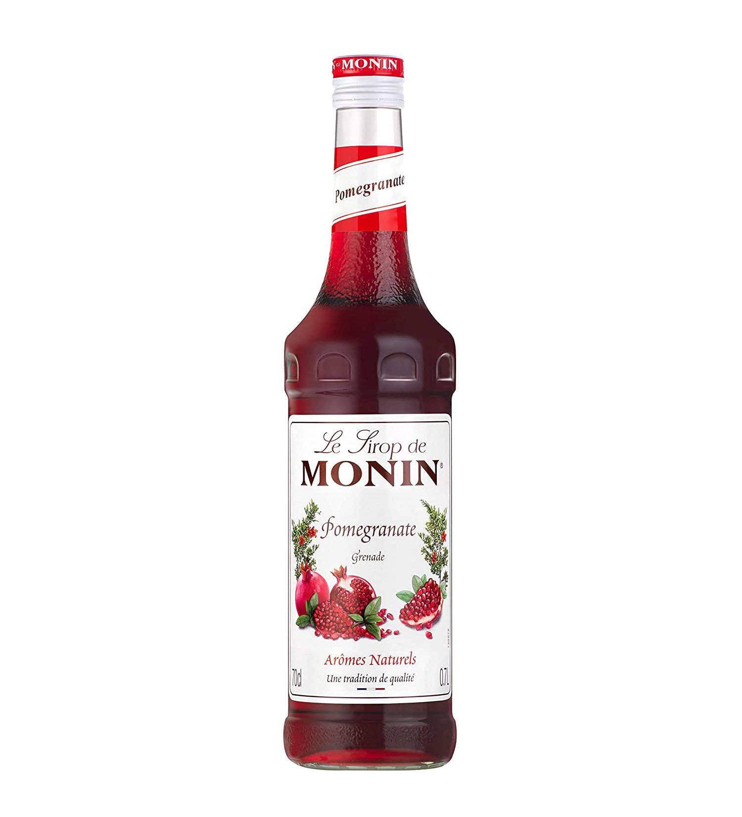 MONIN Premium Pomegranate Syrup 700ml for Cocktails and Mocktails. Vegan-Friendly 100% Natural Flavours and Colourings - Buy Online on GoSupps.com