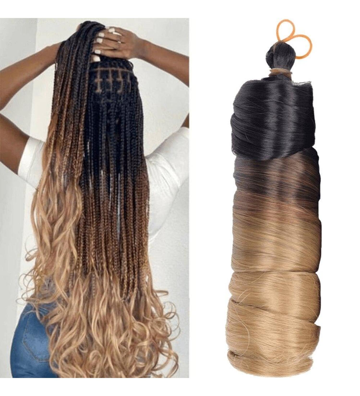 Curly Braiding Hair 24 Inch French Curls Synthetic Hair Extensions Curl French Crochet Braid Hair Synthetic Pre Stretched Bouncy Braid Hair Extensions 1pc Yellow - Buy Online on GoSupps.com