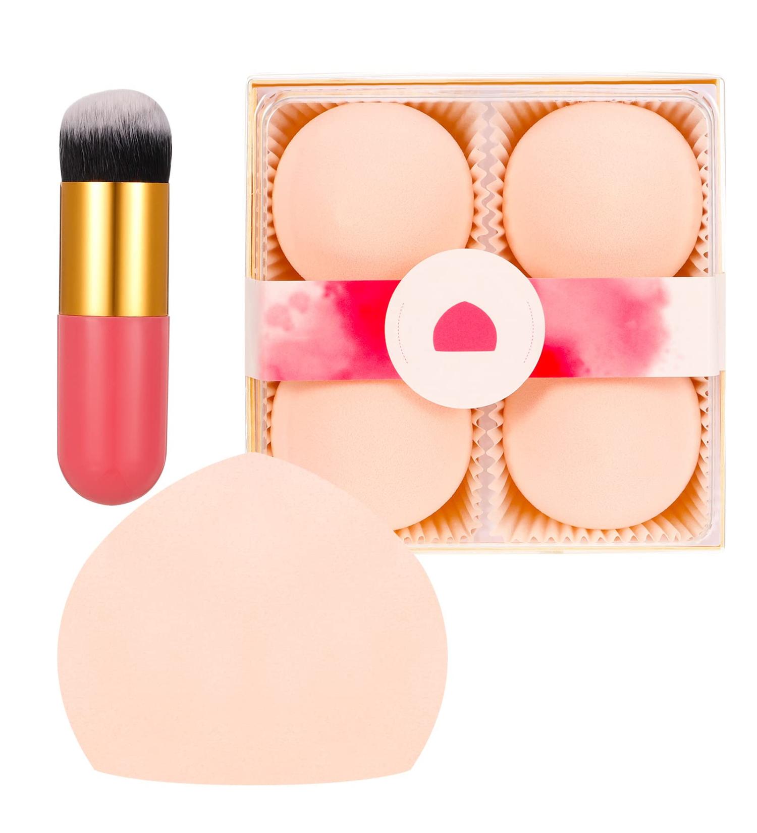4 Pcs Beauty Makeup Sponges Expanding Marshmallow Pink Foundation Beauty Blenders Latex-Free Concealer Blenders with Foundation Brushes for Cream Foundation Loose Setting Powder - Buy Online on GoSupps.com