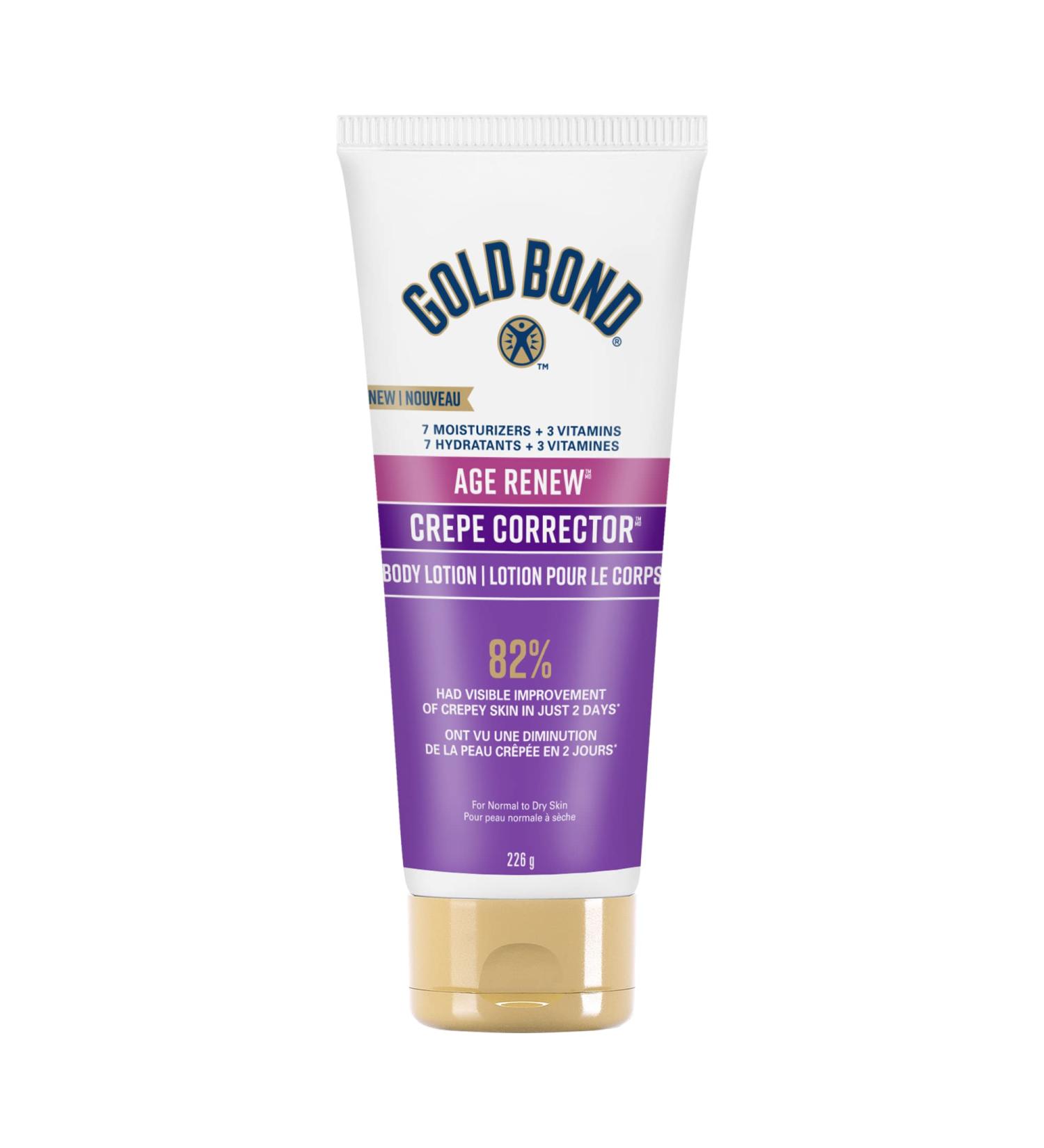 Gold Bond Age Renew Crepe Corrector 226g Body Lotion - Visibly Firms Tightens Hydrates Dry Crepey Skin - Formulated with 7 Moisturizers & 3 Vitamins - Omega Fatty Acids Antioxidants Botanicals 226g 226 g (Pack of 1) - Buy Online on GoSupps.com