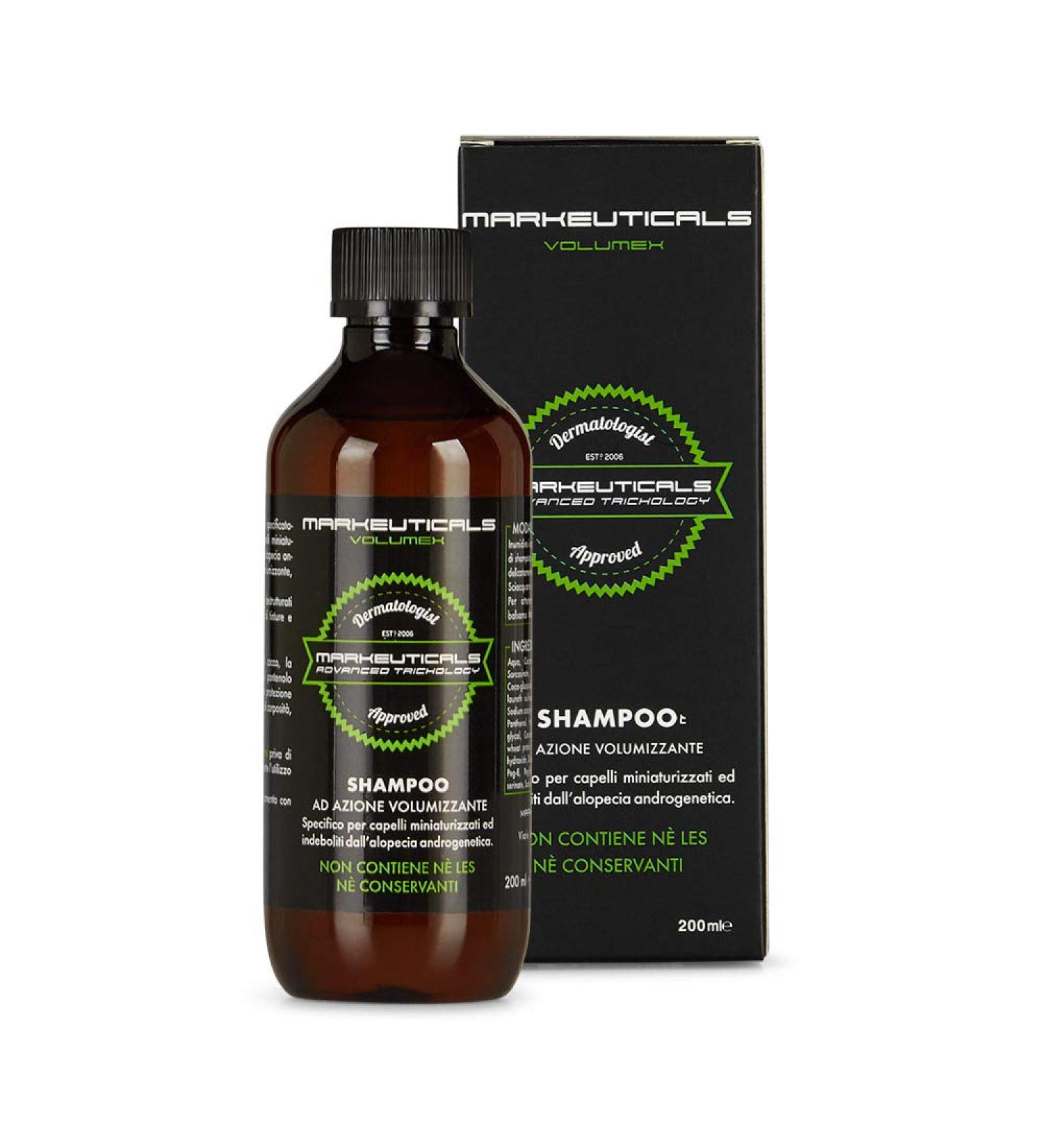  Markeuticals Volumex SH 200 Shampoo Professional Shampoo with Natural Ingredients New Volumeous Energizing Restructuring and Strengthening Formula. 200 ml bottle. - Buy Online on GoSupps.com
