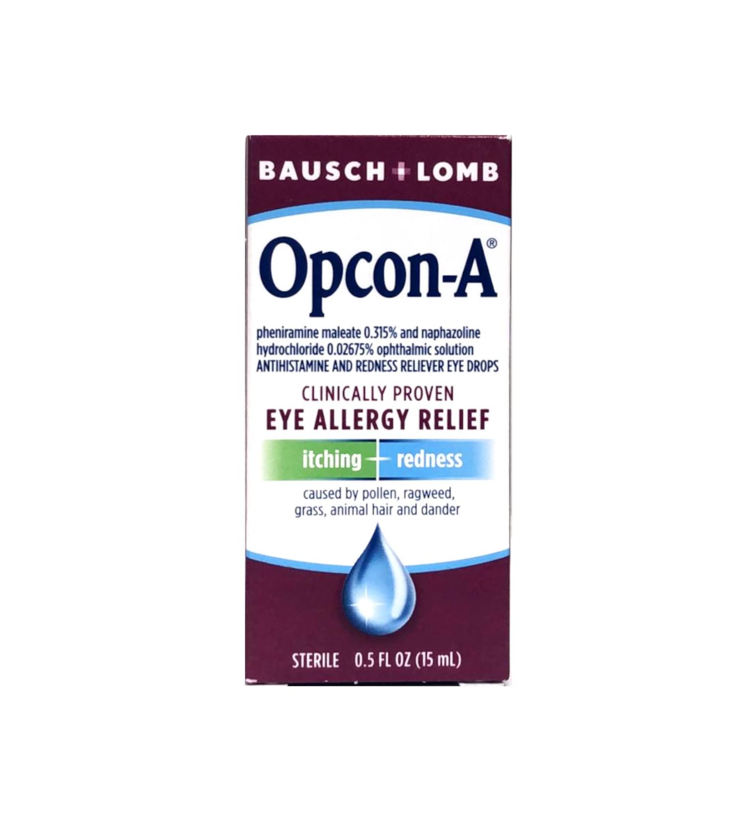 B&L Opcon-A Allergy Relief Eye Drops 0.5oz | Fast Relief for Itchy Eyes | International Shipping Available - Buy Online on GoSupps.com
