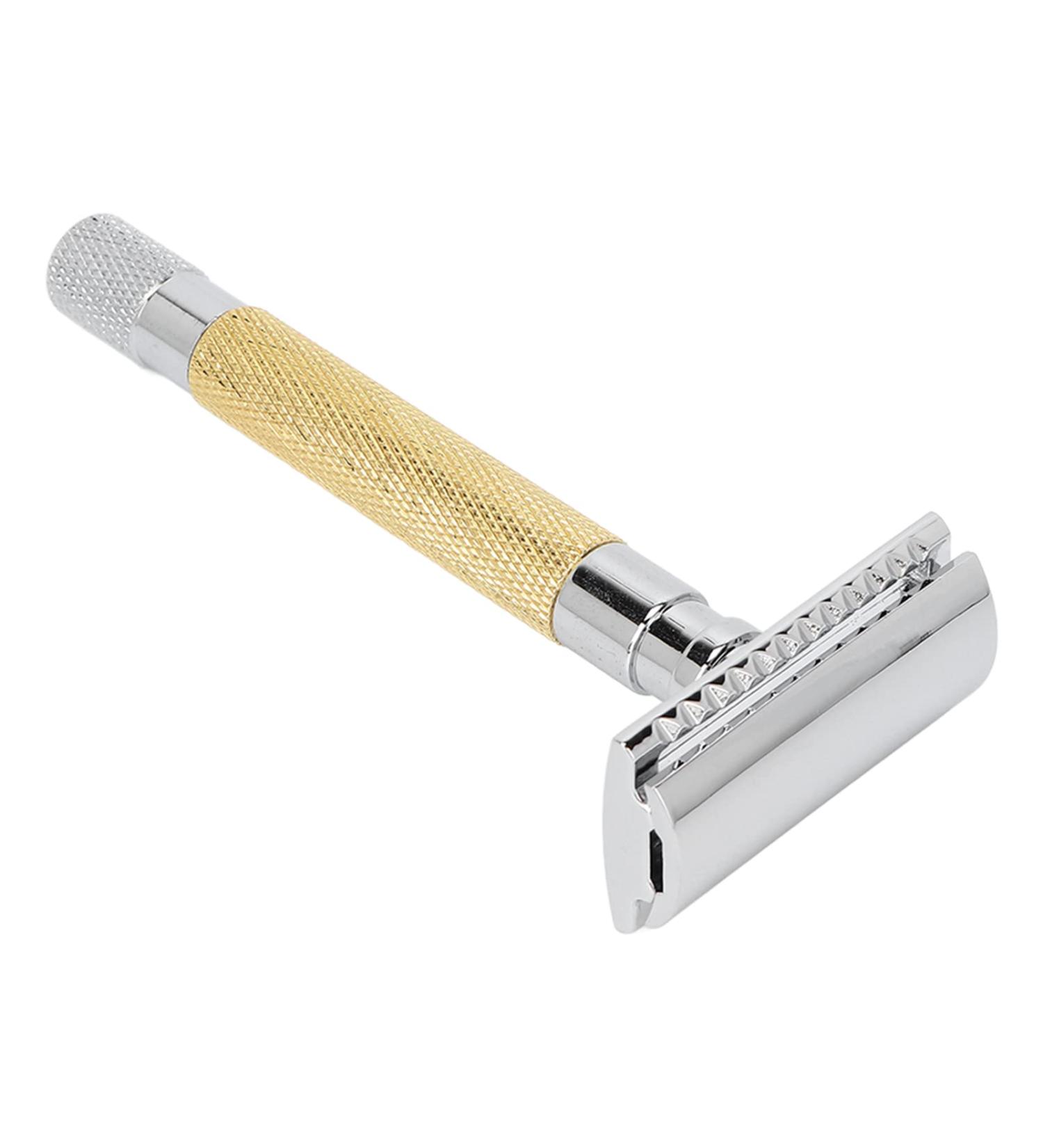 Double-Sided Safety Razor | Manual Retro Razor | Non-Slip Gold Design for Home & Travel - International Shipping Available - Buy Online on GoSupps.com