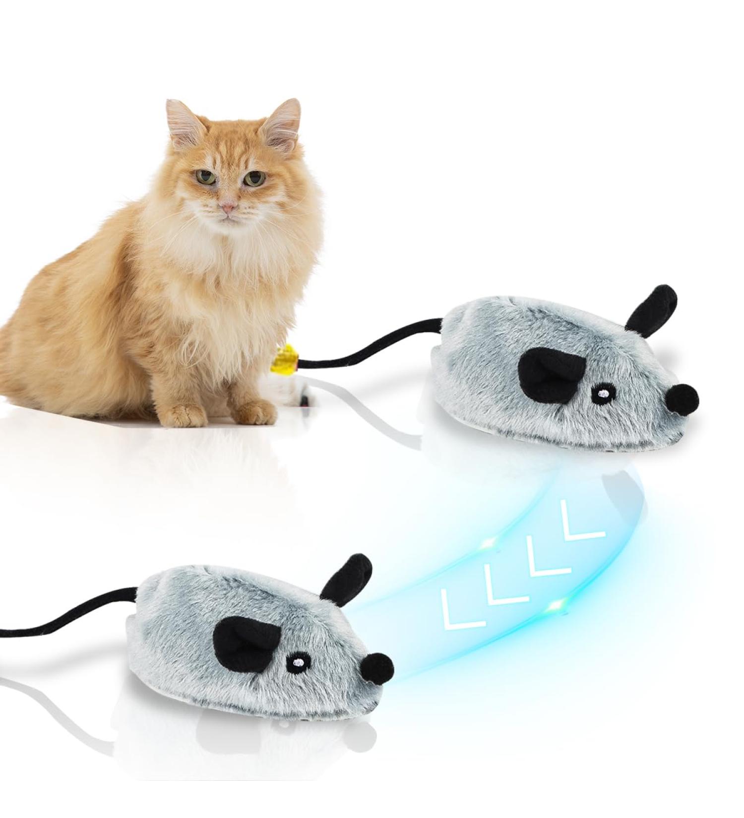 Buy Electric Play Mouse Cat Toys - Interactive USB Pet Mice with Springs for Cats - Buy Online on GoSupps.com