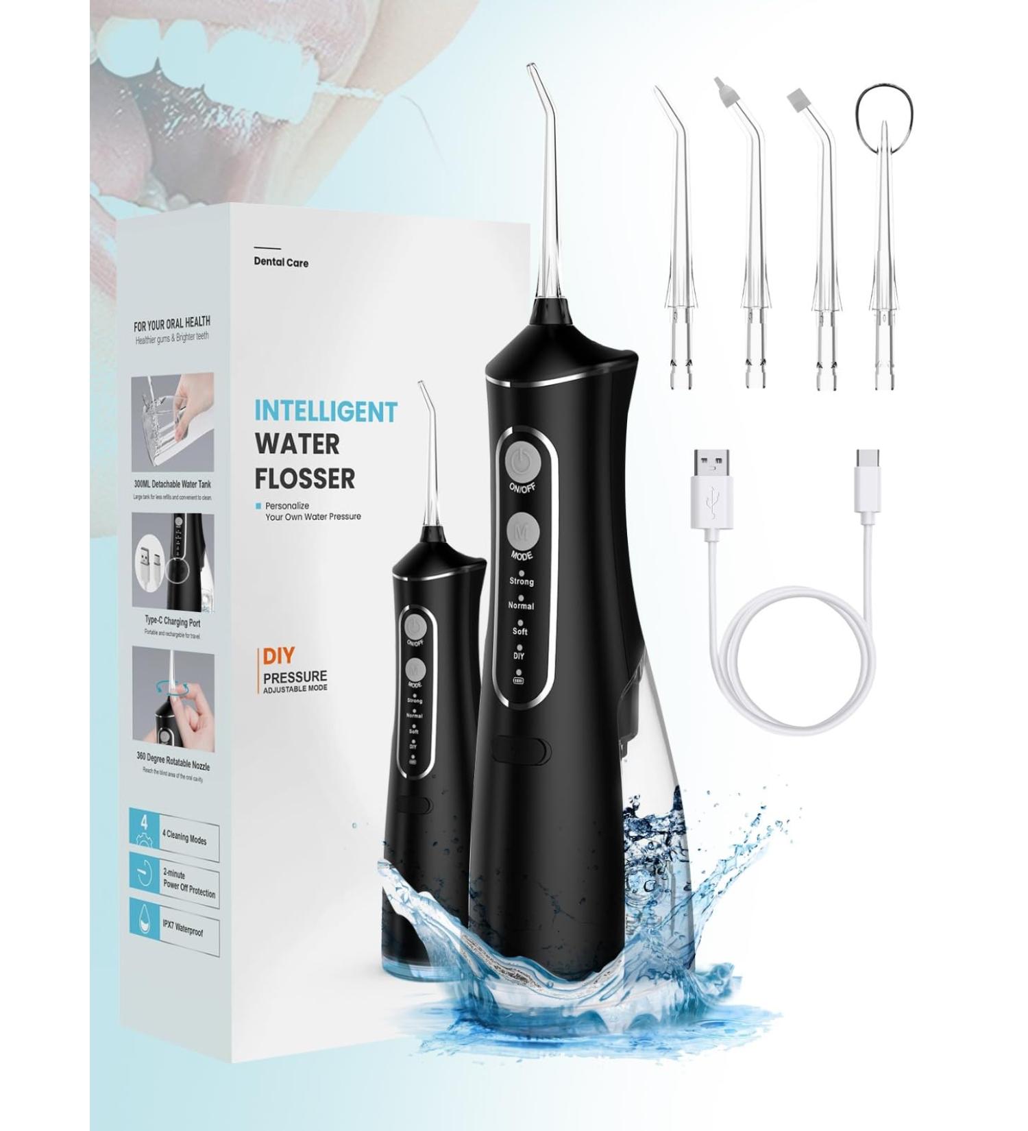 Rechargeable Oral Water Flosser - Black | Superior Dental Care & International Shipping - Buy Online on GoSupps.com