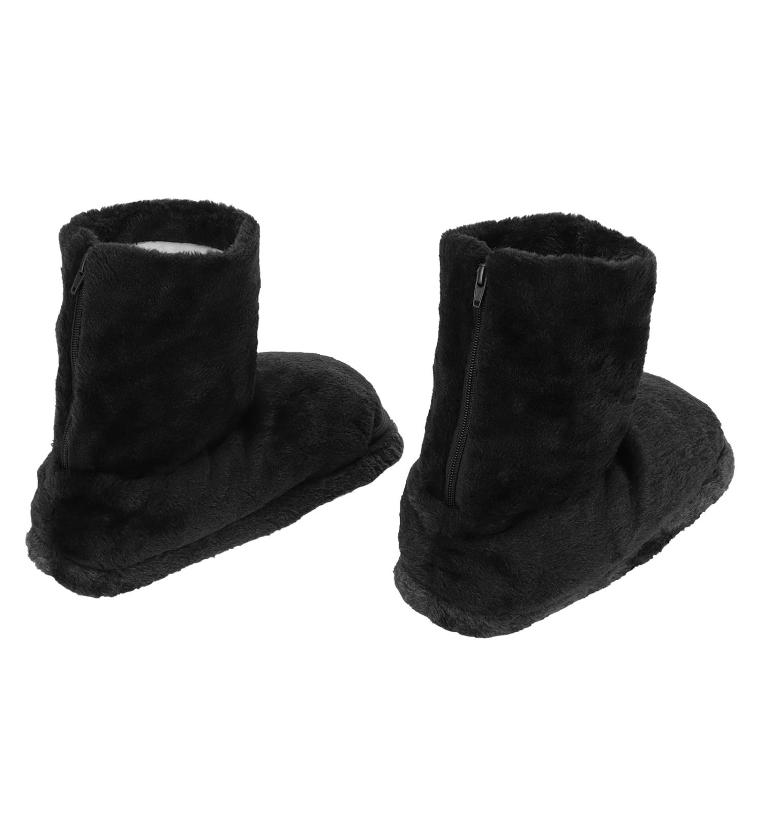 Electric USB Heating Shoes for Men & Women - Plush Soft Slip Resistant Washable Warm Heated Shoes (Black Sizes 36-46) - Buy Online on GoSupps.com
