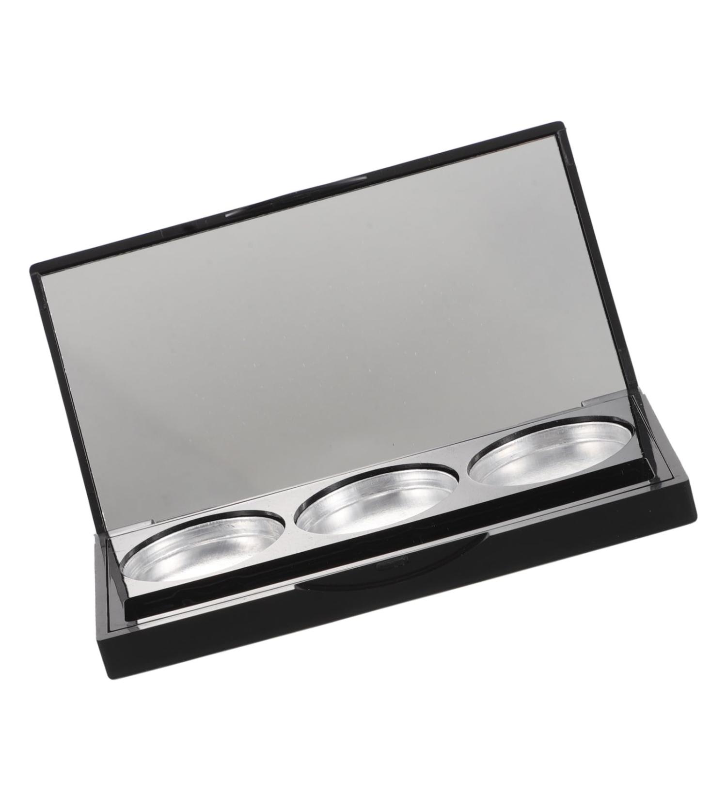 Lurrose Palette de Maquillage Portable Rectangulaire Noire Mate 3 Compartiments Emplacement Pinceaux tui Rechargeable Vide pour Fards Paupi res et Blush Bo te de Rangement - Buy Online on GoSupps.com