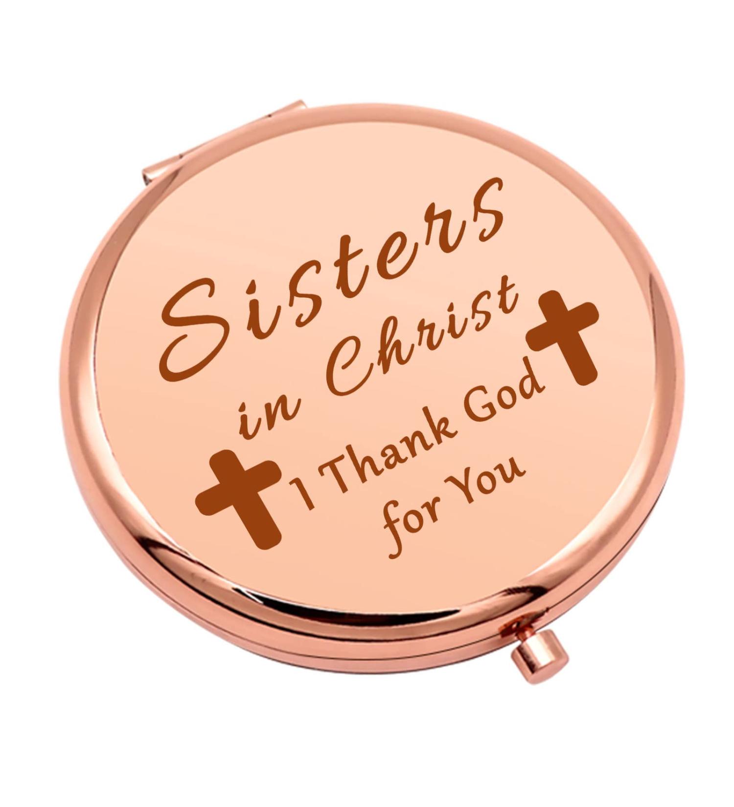Christian Sister Gifts: Compact Makeup Mirror for Women - Ideal Baptism & Graduation Gift for Sisters in Christ - Religious Birthday Present - Buy Online on GoSupps.com