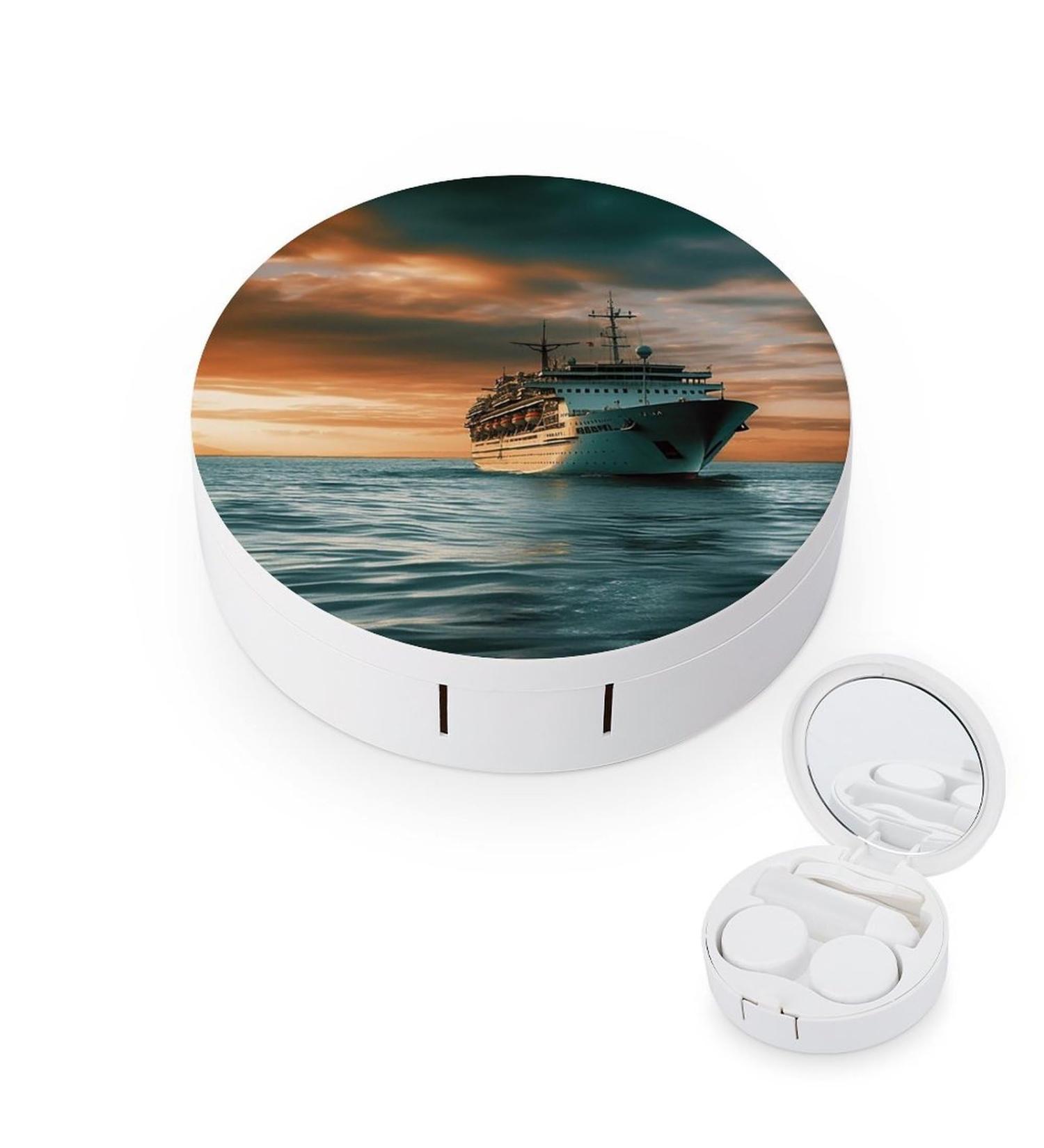 Portable Travel Contact Lens Case - Cruise Ship Design | Stylish Contact Lens Storage Box - Buy Online on GoSupps.com