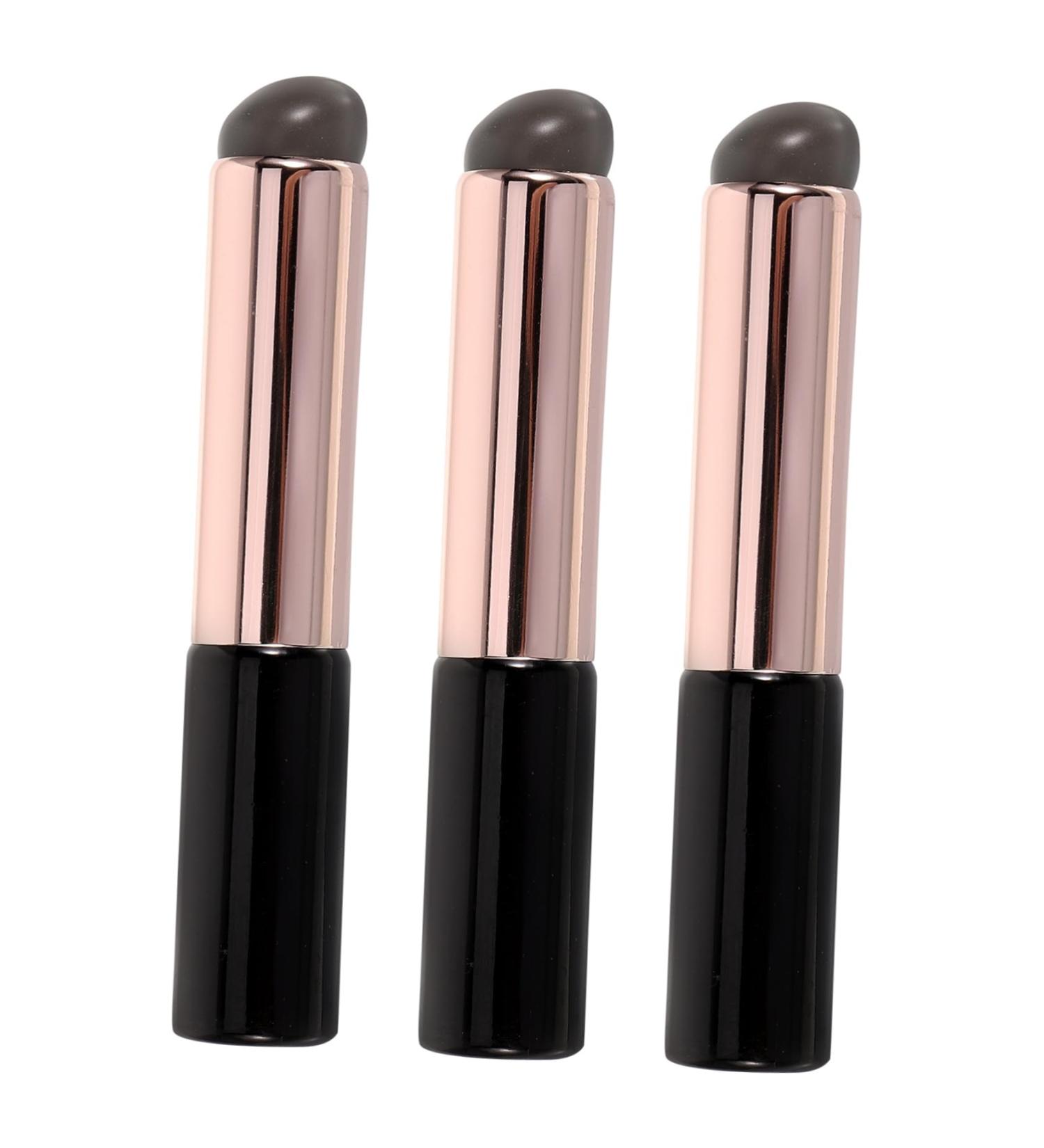 Buy Angoily 3 Pcs Round Head Lip Makeup Brushes - Silicone Applicator with Imitation Wood Handle for Lip Scrub & Lipstick - Portable Makeup Tools for Flawless Lips - Buy Online on GoSupps.com