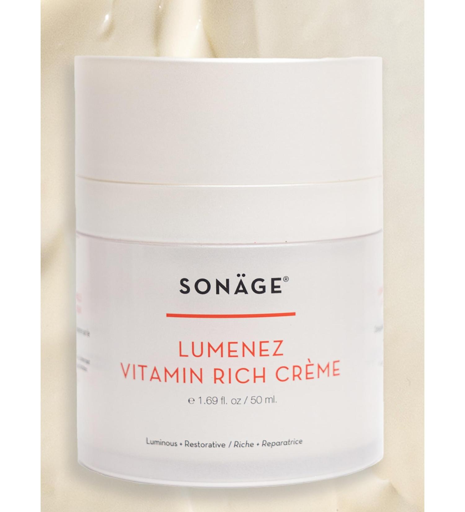 SONAGE Lumenez Vitamin Facial Cream - Hydrating Daily Moisturizer with Vitamin C for Dry Skin | International Shipping Available - Buy Online on GoSupps.com