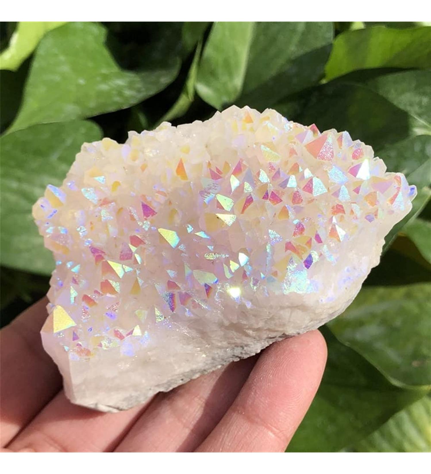 Natural Rainbow Quartz Cluster Crystal Titanium Rainbow Aureole Specimen Collection for Decoration Stone Generator JZIGTDEM - Buy Online on GoSupps.com