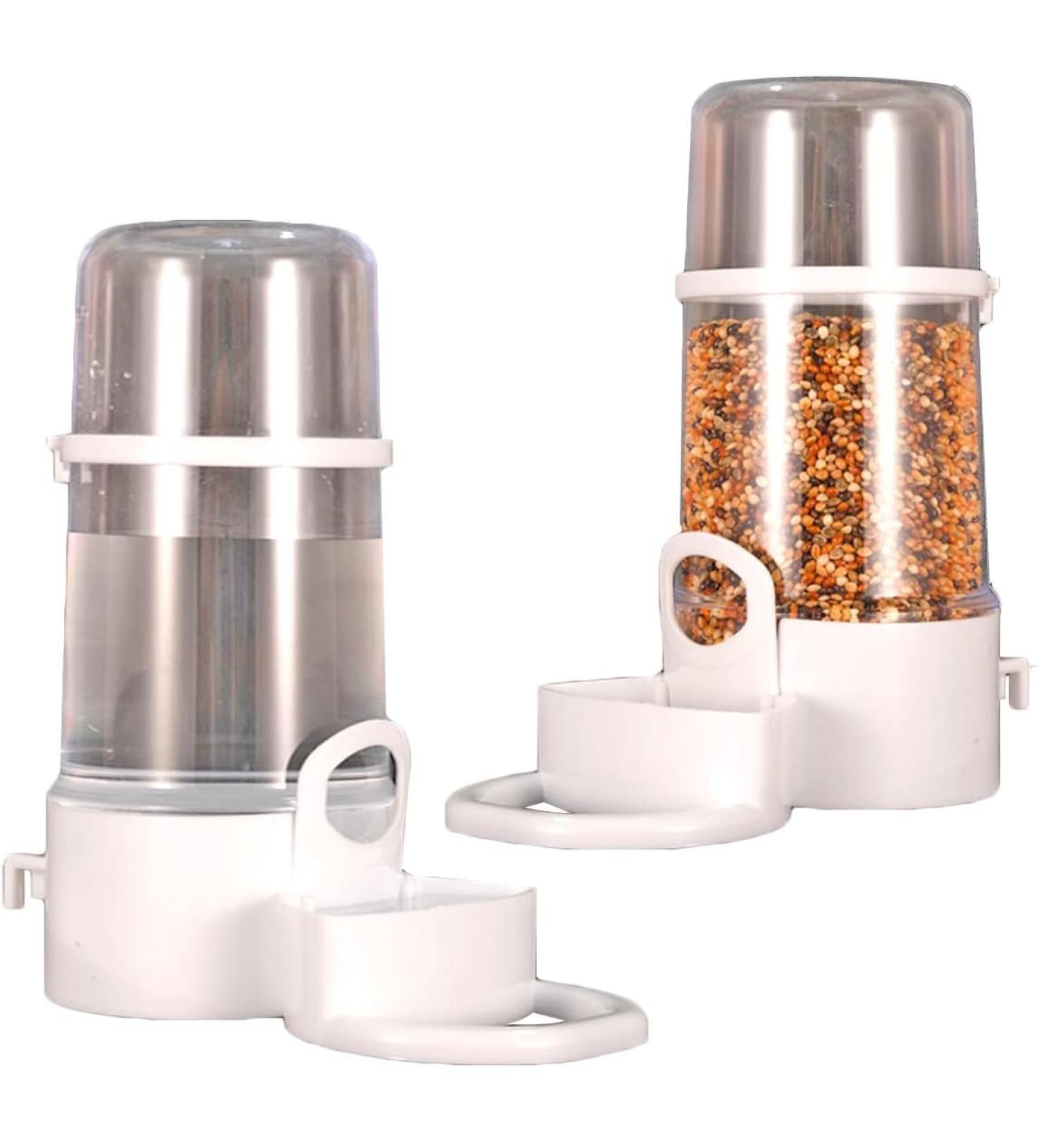 Automatic Bird Food Feeder Bird Seed Bowl with Clip Pet Bird Supplies Dispenser Bottle Food Cup Bowls For Pet Parrot Cage - Buy Online on GoSupps.com