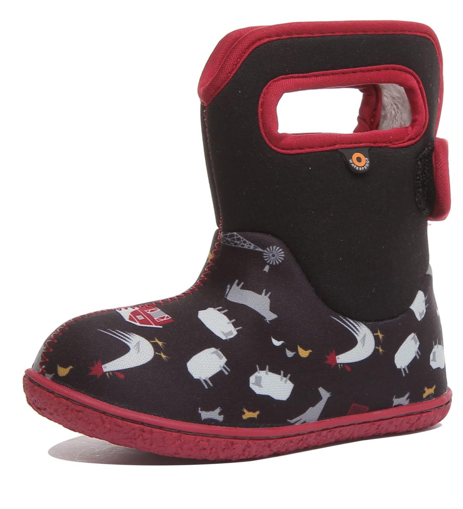 Bogs Baby Wellington Boots Plum Flower Stripe 71565 | UK Size 3-8 | Farm Black Multi - Buy Online on GoSupps.com