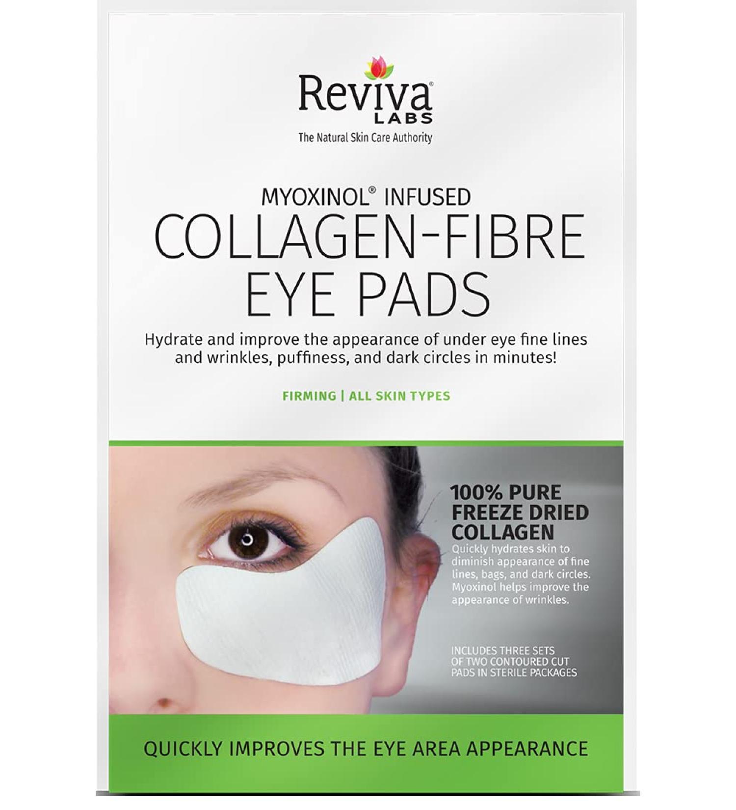 Reviva Labs Collagen-Fibre Eye Pads - 3 Sets of Contoured Anti-Aging Pads - Buy Online on GoSupps.com