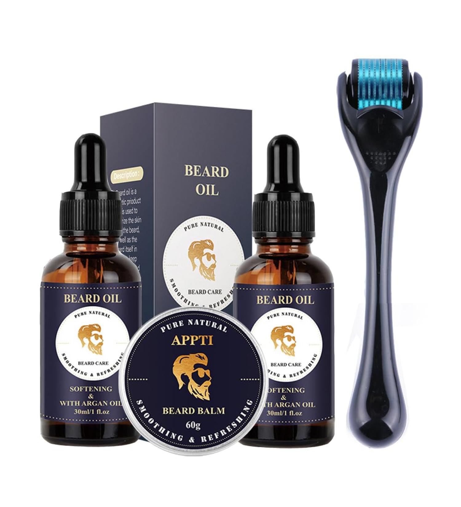 Bart Growth Kit for Men | Handmade Oil & Balm | 0.5mm Derma Roller | Perfect Gift for Spotty Beards | Anniversary & Birthday - Buy Online on GoSupps.com
