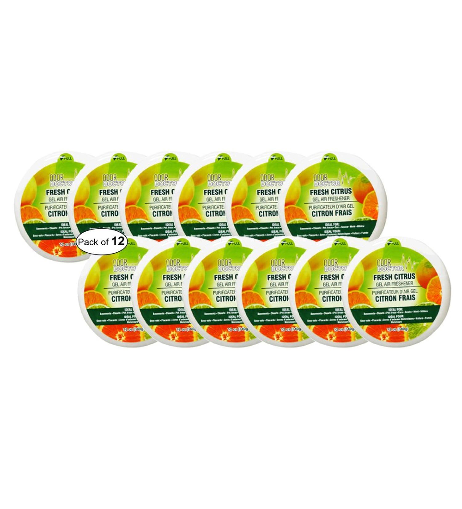 Odor Doctor Gel Air Freshener- Fresh Citrus (340g) (Pack of 12)