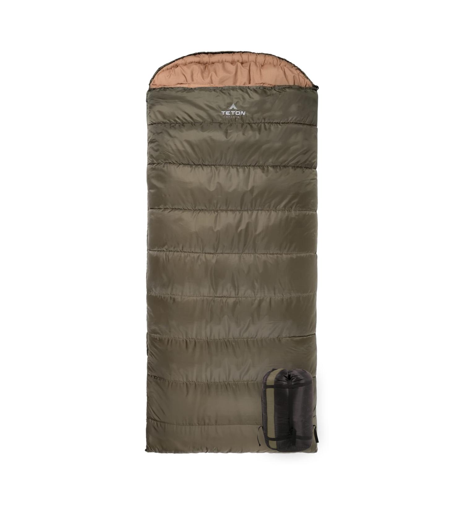 TETON Sports Regular Camping Sleeping Bag - Green Poly Liner | Family-Friendly Design - Buy Online on GoSupps.com