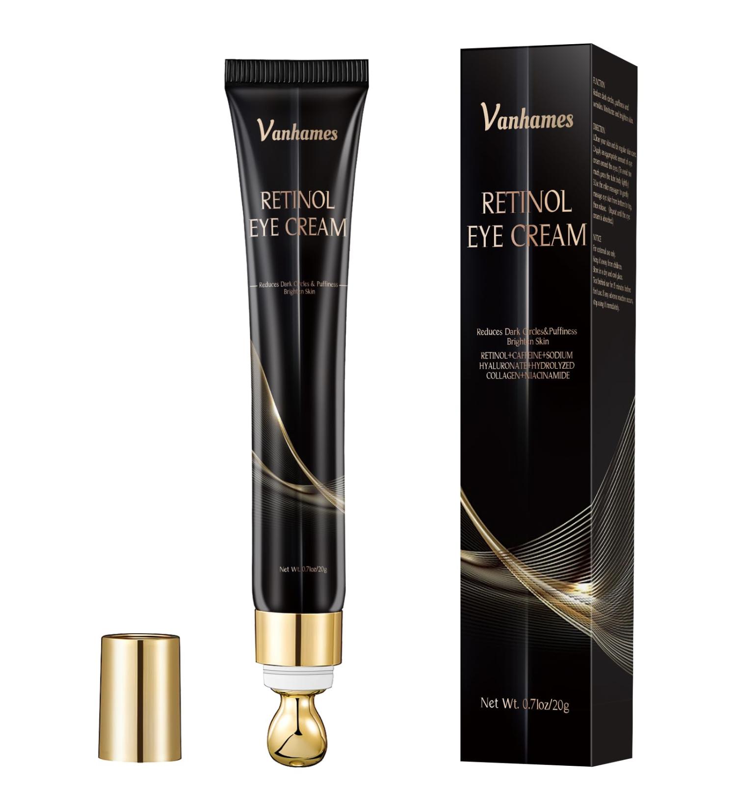 Retinol Eye Cream for Dark Circles and Puffy Eyes - Anti Aging Treatment for Men and Women - 20ml - Buy Online on GoSupps.com